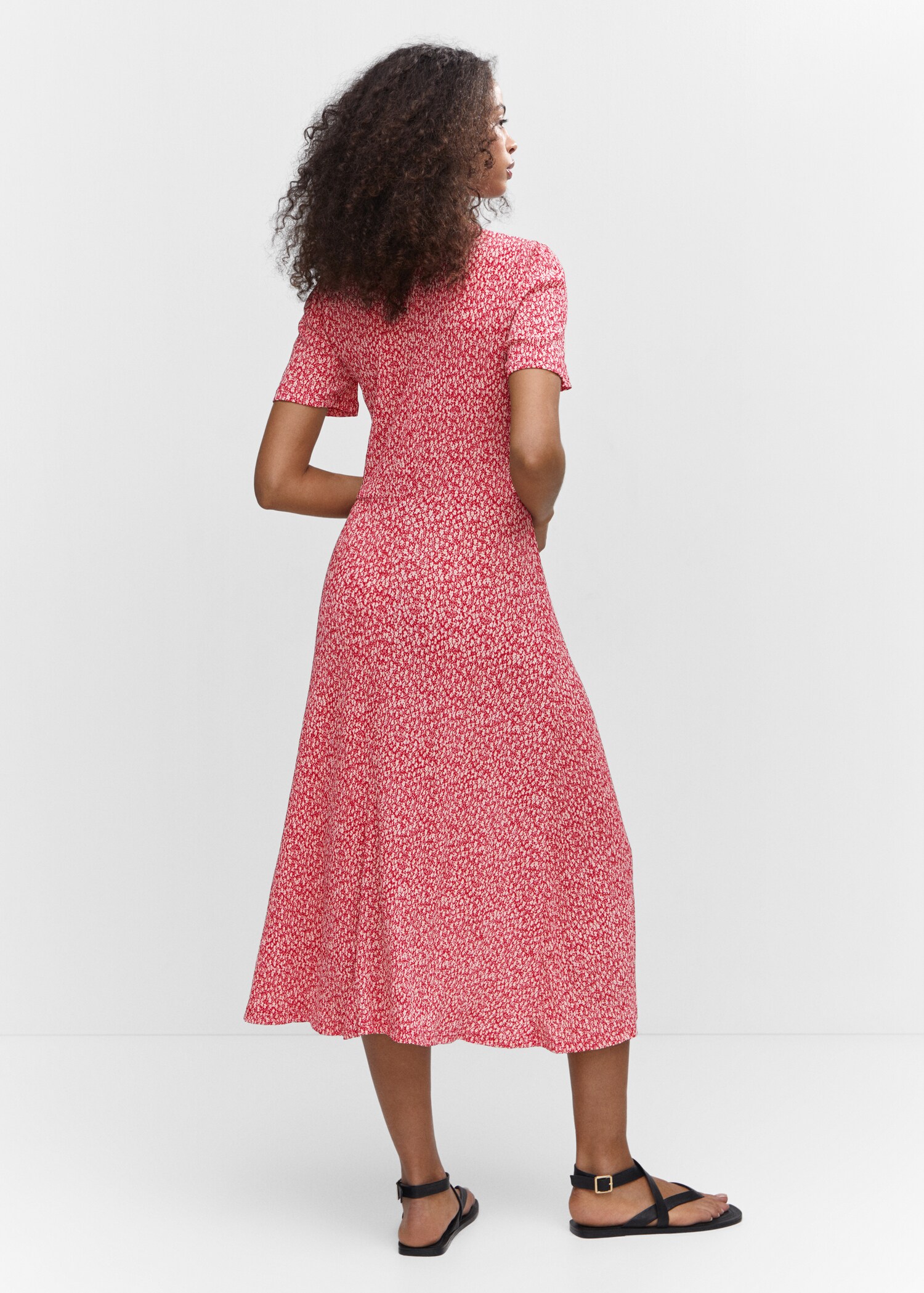 Textured printed dress - Reverse of the article