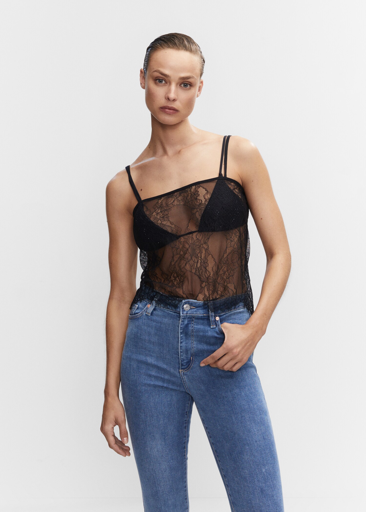 High-rise skinny jeans - Details of the article 1