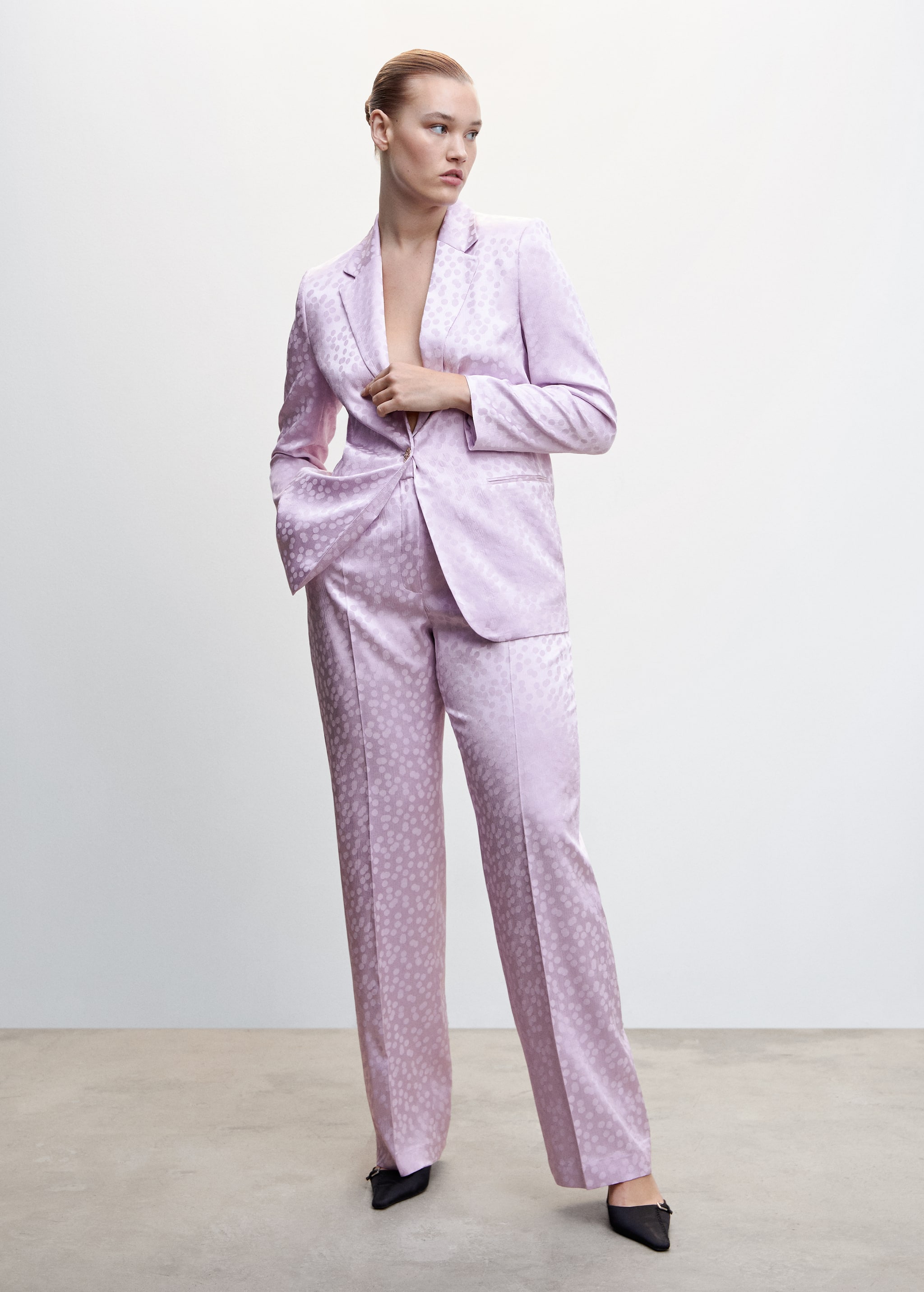 Satin trousers with polka dots - Details of the article 3