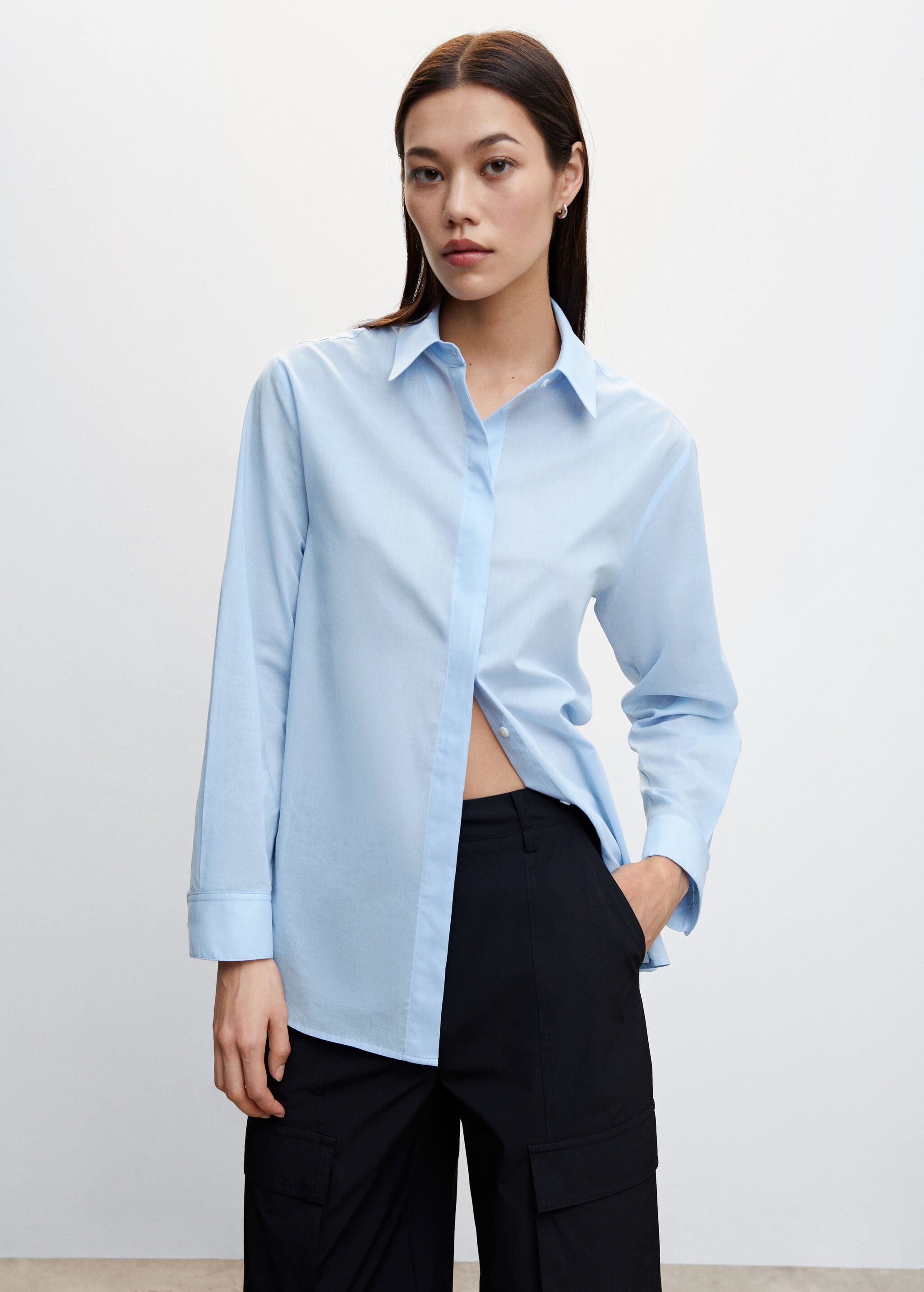 Essential cotton-blend shirt - Medium plane