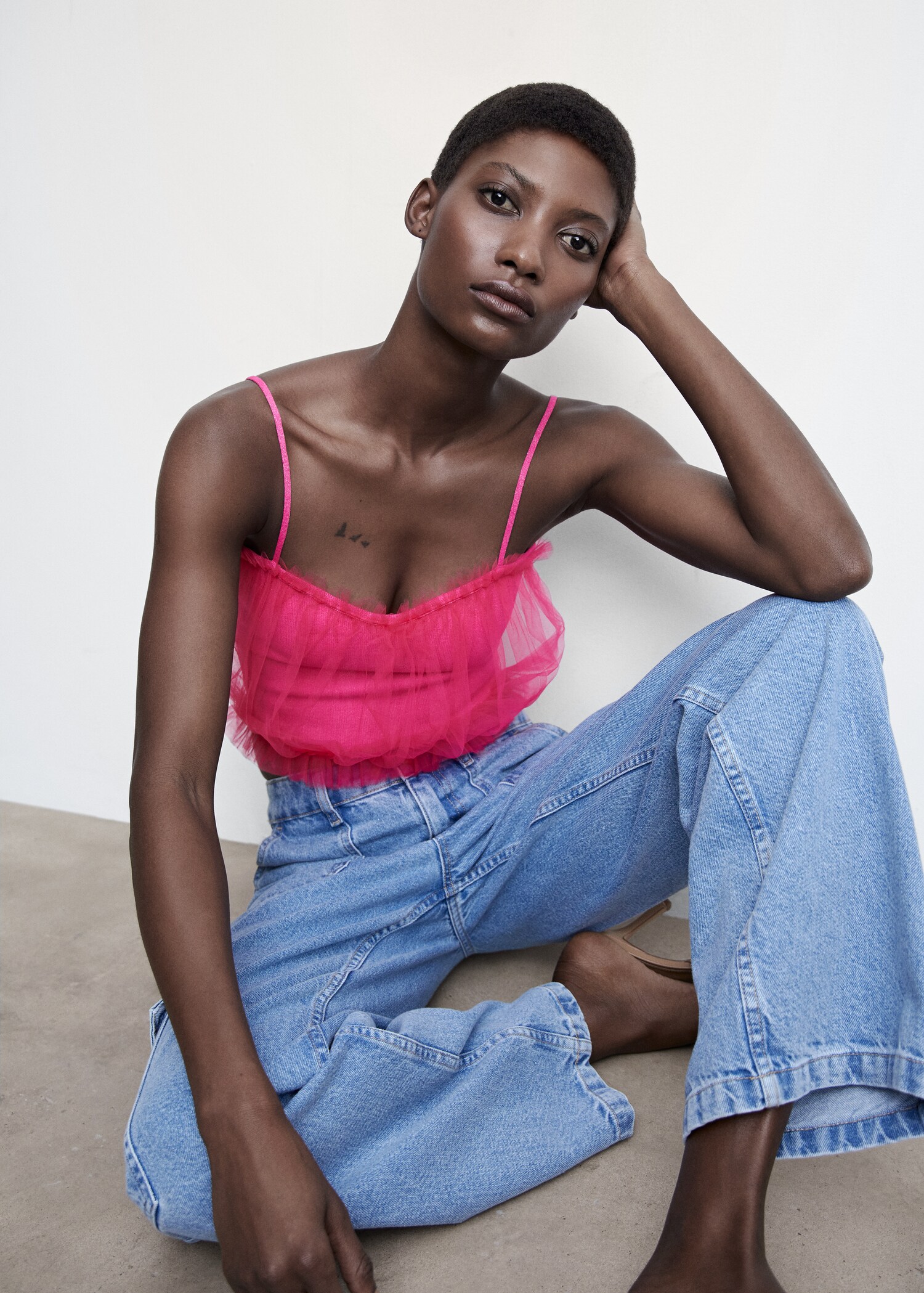 Chiffon-Top mit Herz-Dekolleté - Detail des Artikels 2