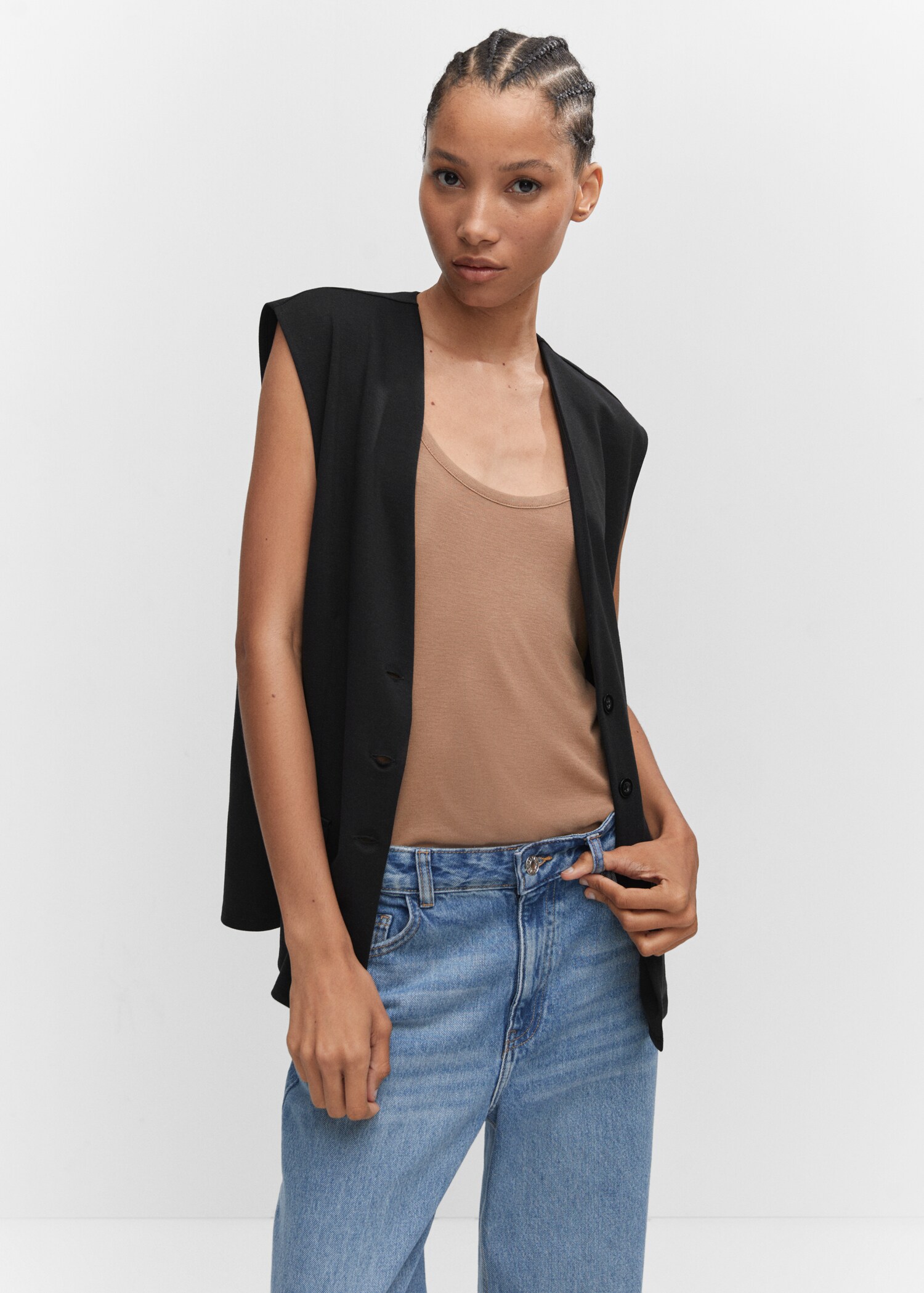  Gilet dritto oversize - Piano medio