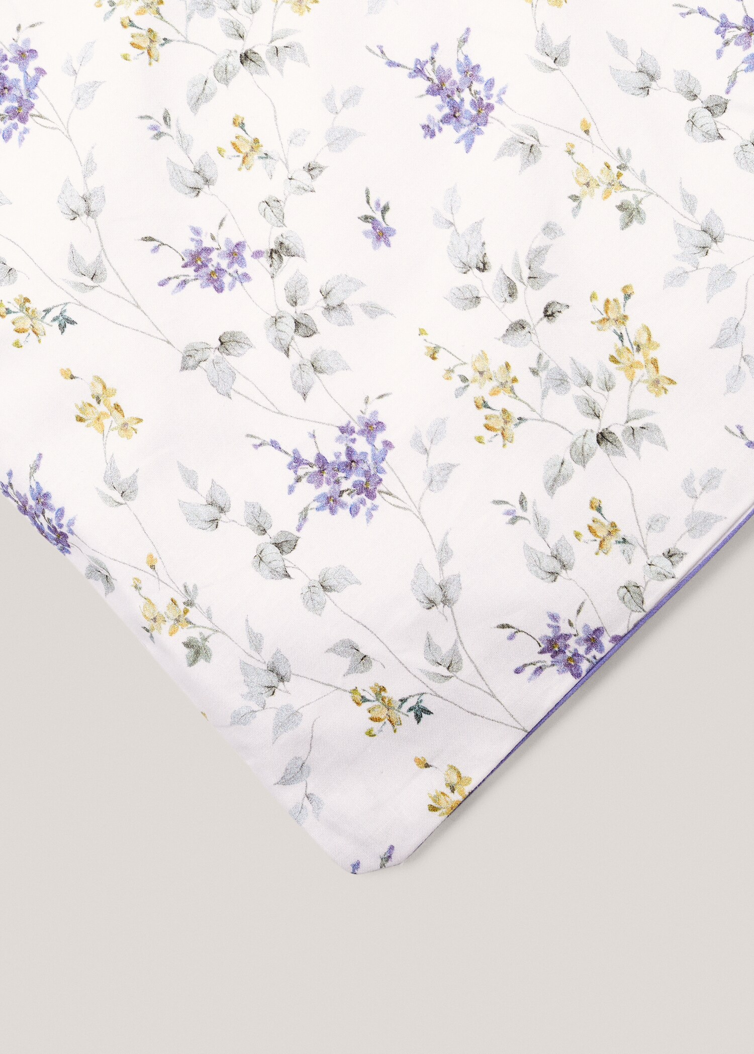 Floral and striped reversible duvet cover Single bed - Details of the article 3