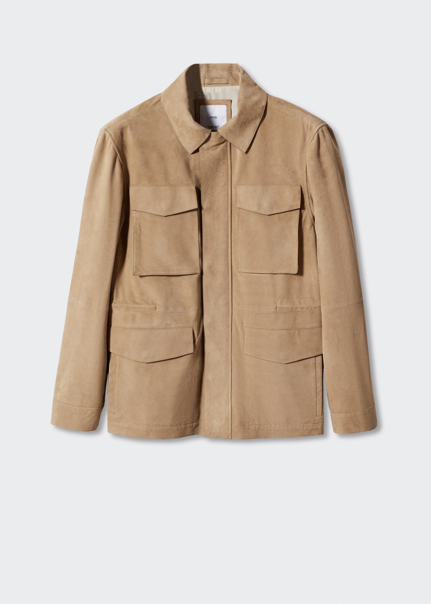 Wildlederjacke mit Pattentasche - Herren | MANGO OUTLET Deutschland