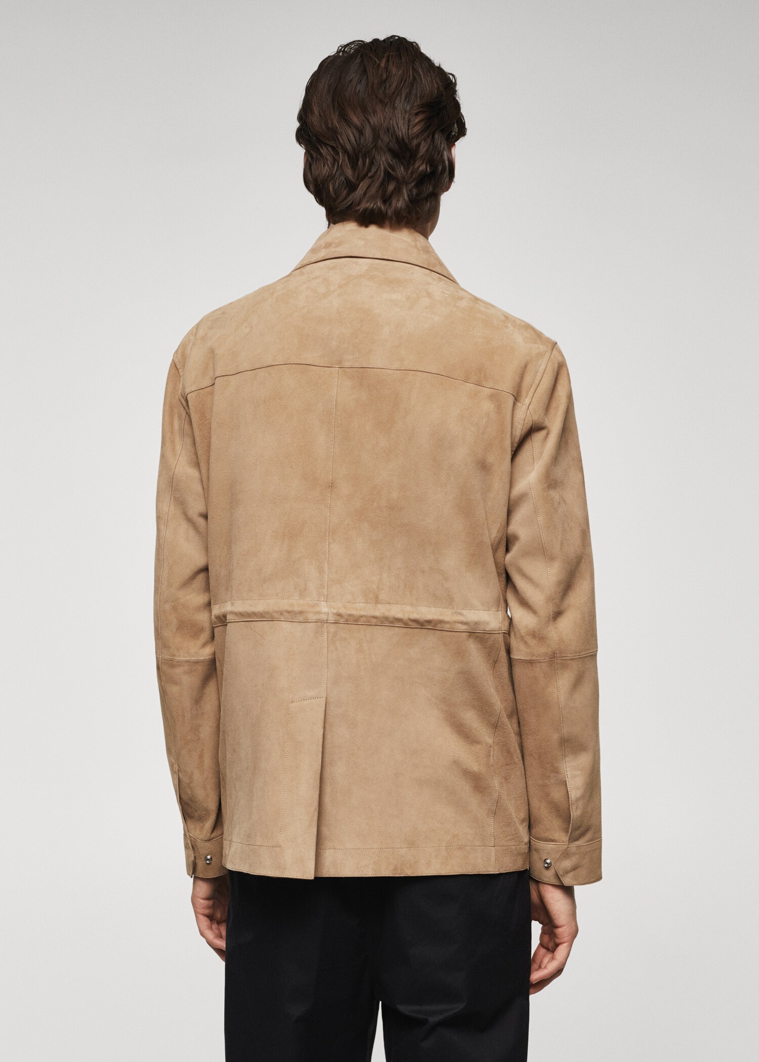 Wildlederjacke mit Pattentasche - Herren | MANGO OUTLET Deutschland