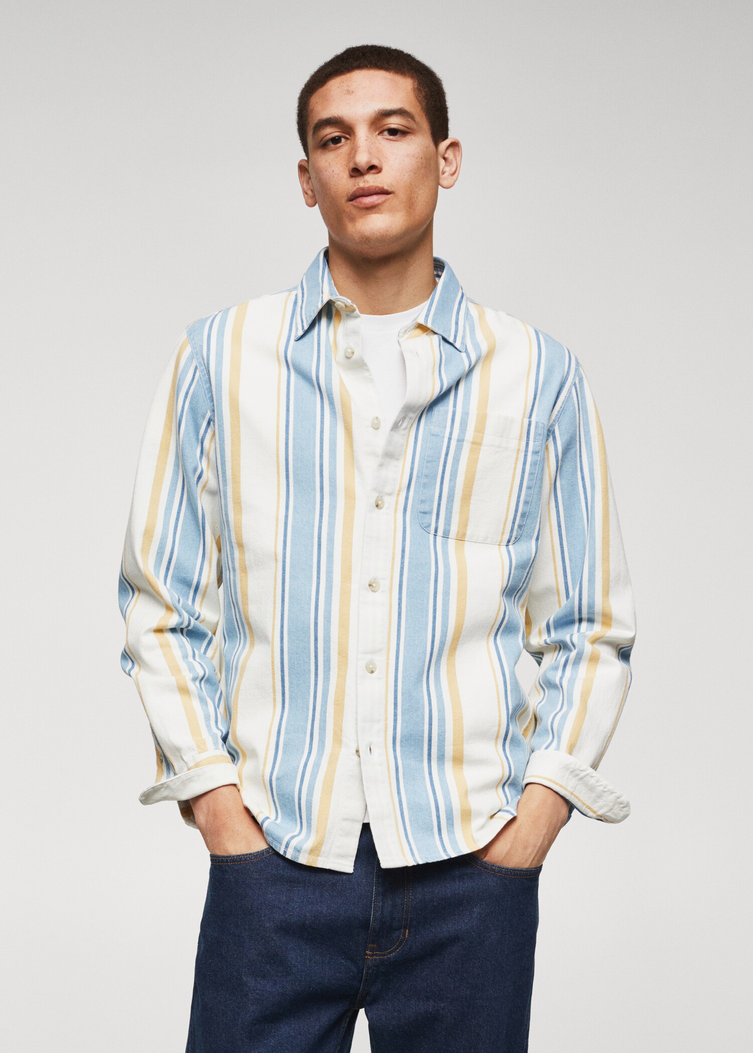 Camisa 100% algodón rayas - Plano medio