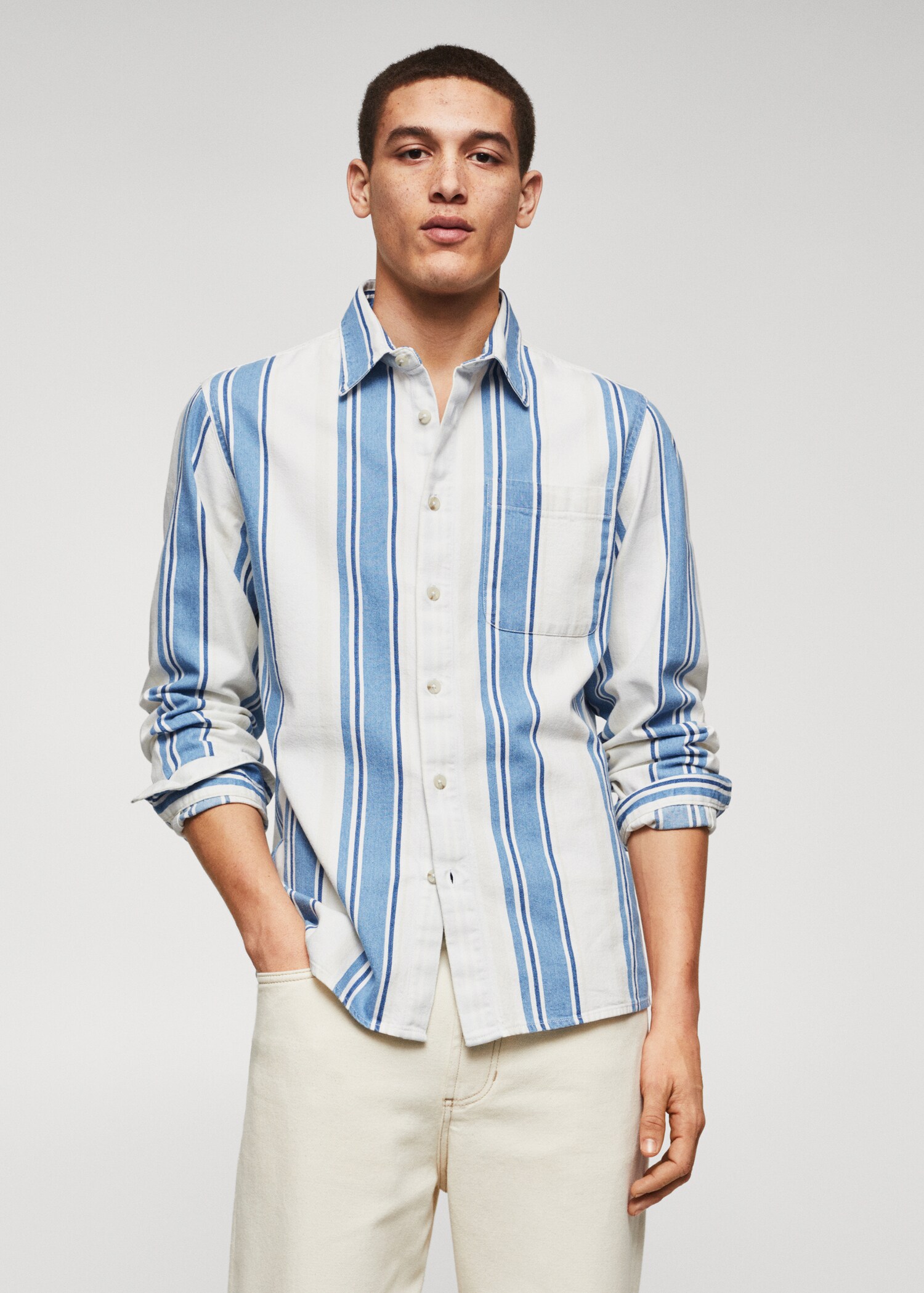Camisa 100% algodón rayas - Plano medio