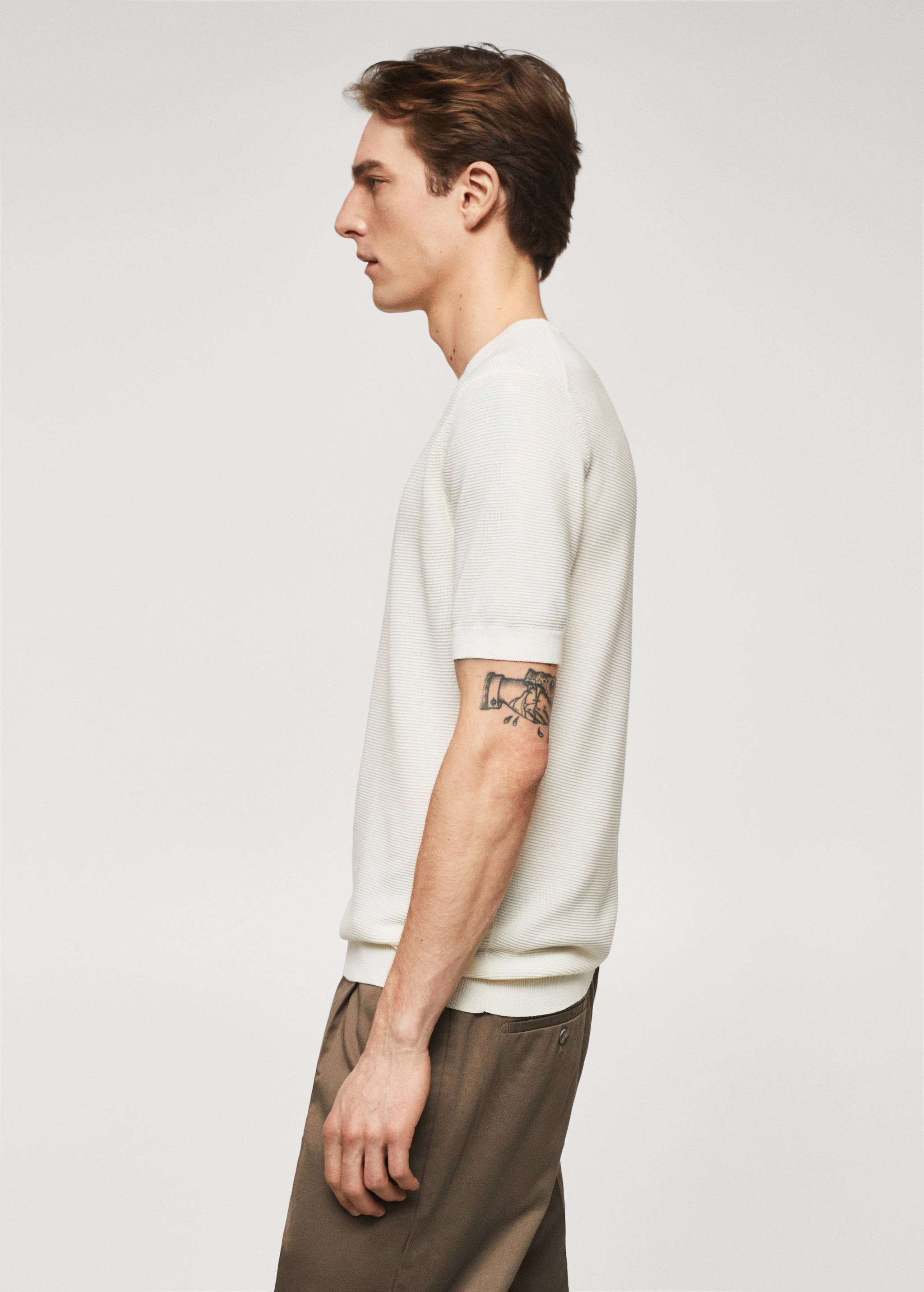 Structured cotton knit t-shirt - Details of the article 6