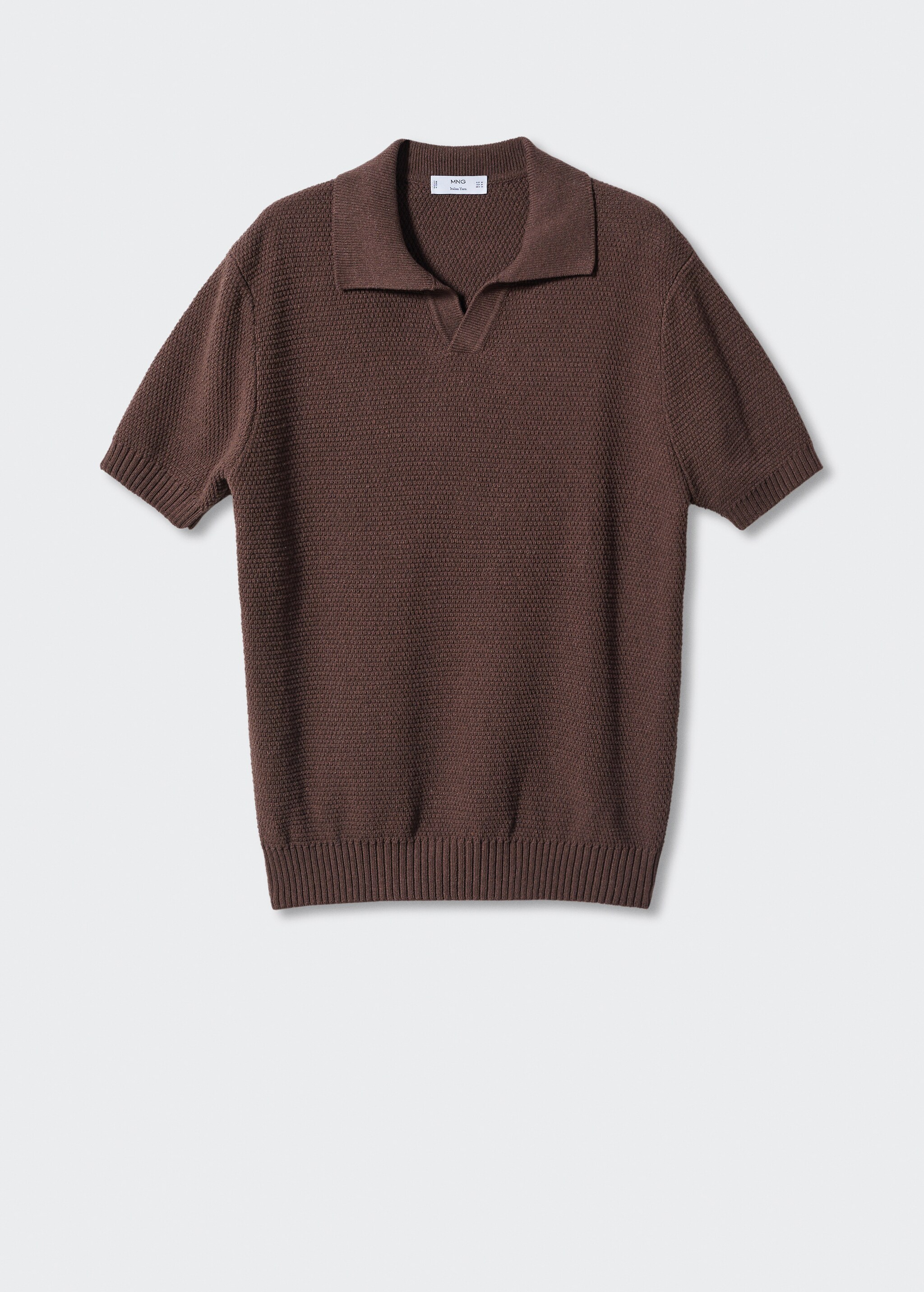 Chunky textured-knit polo shirt - Article without model