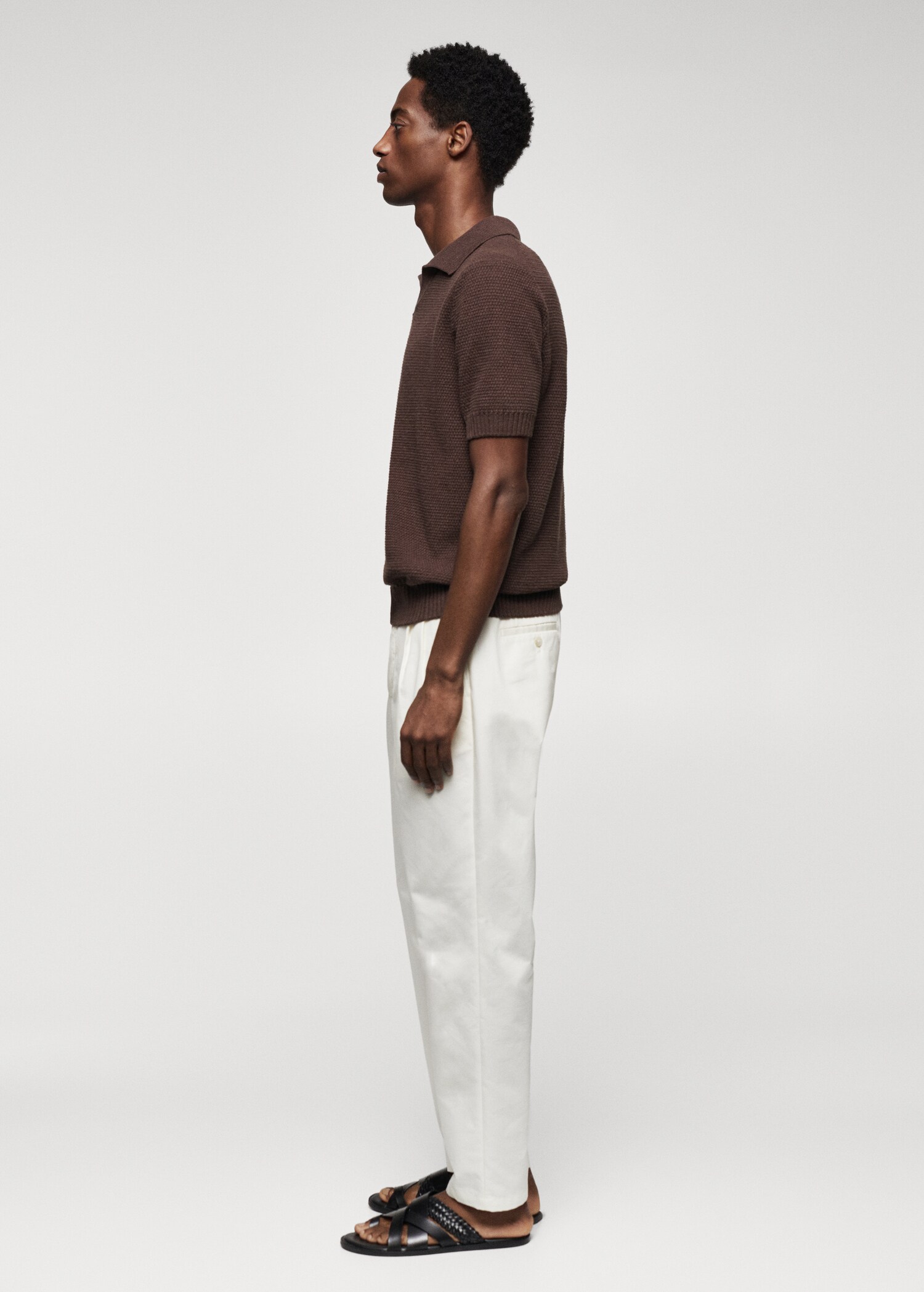 Chunky textured-knit polo shirt - Details of the article 6