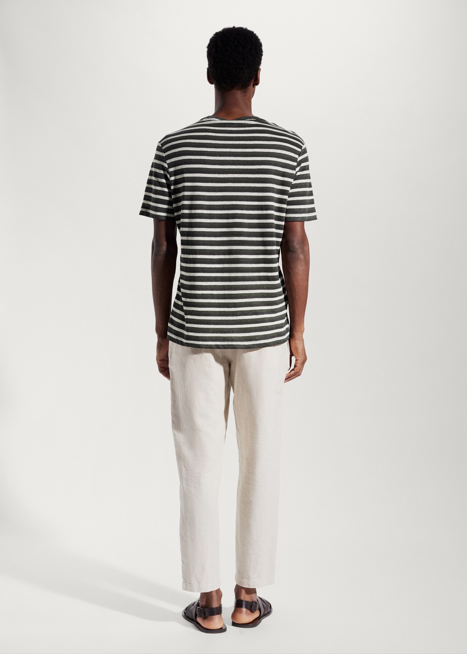 100% linen striped t-shirt - Reverse of the article