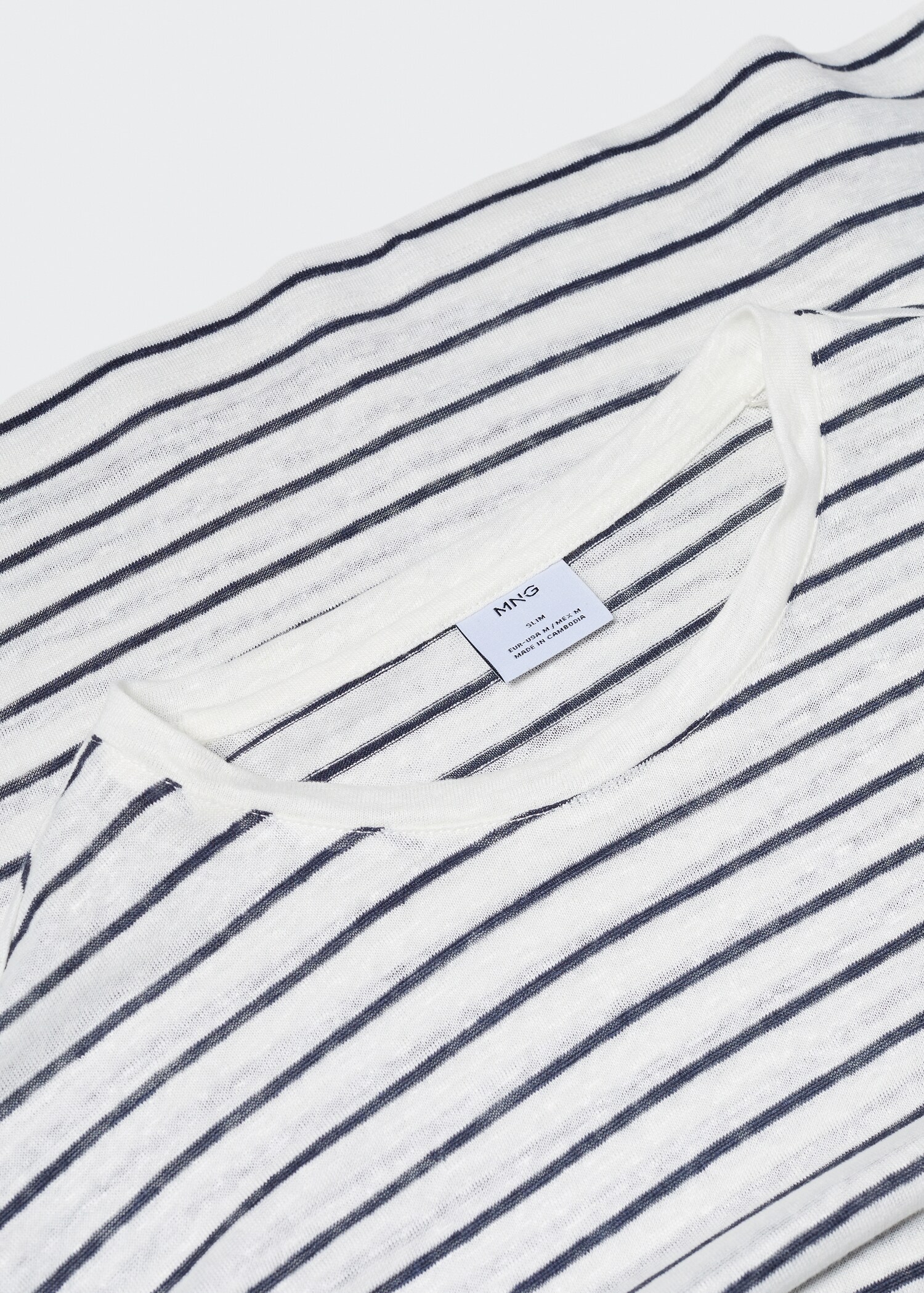 100% linen striped t-shirt - Details of the article 8