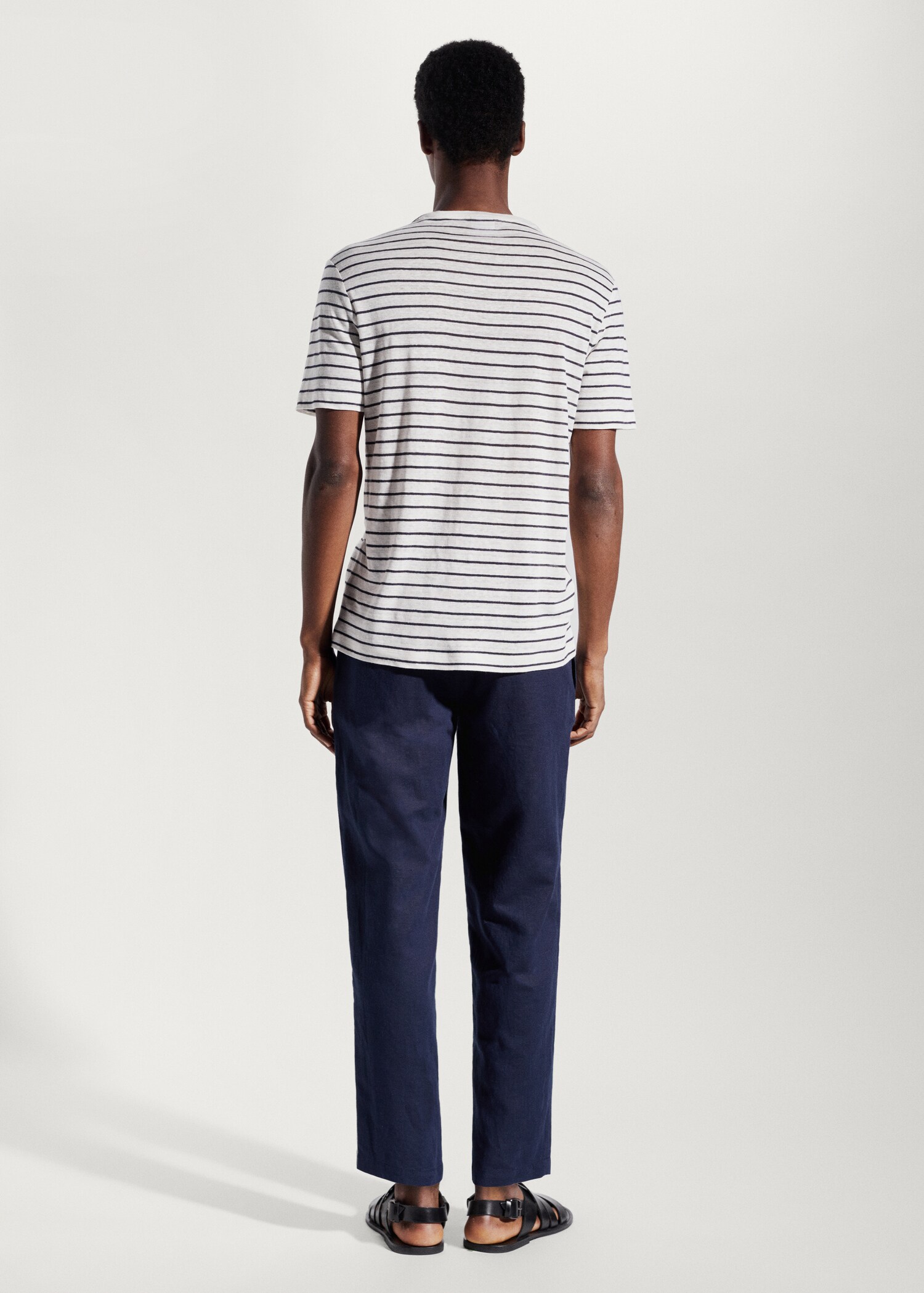 100% linen striped t-shirt - Reverse of the article