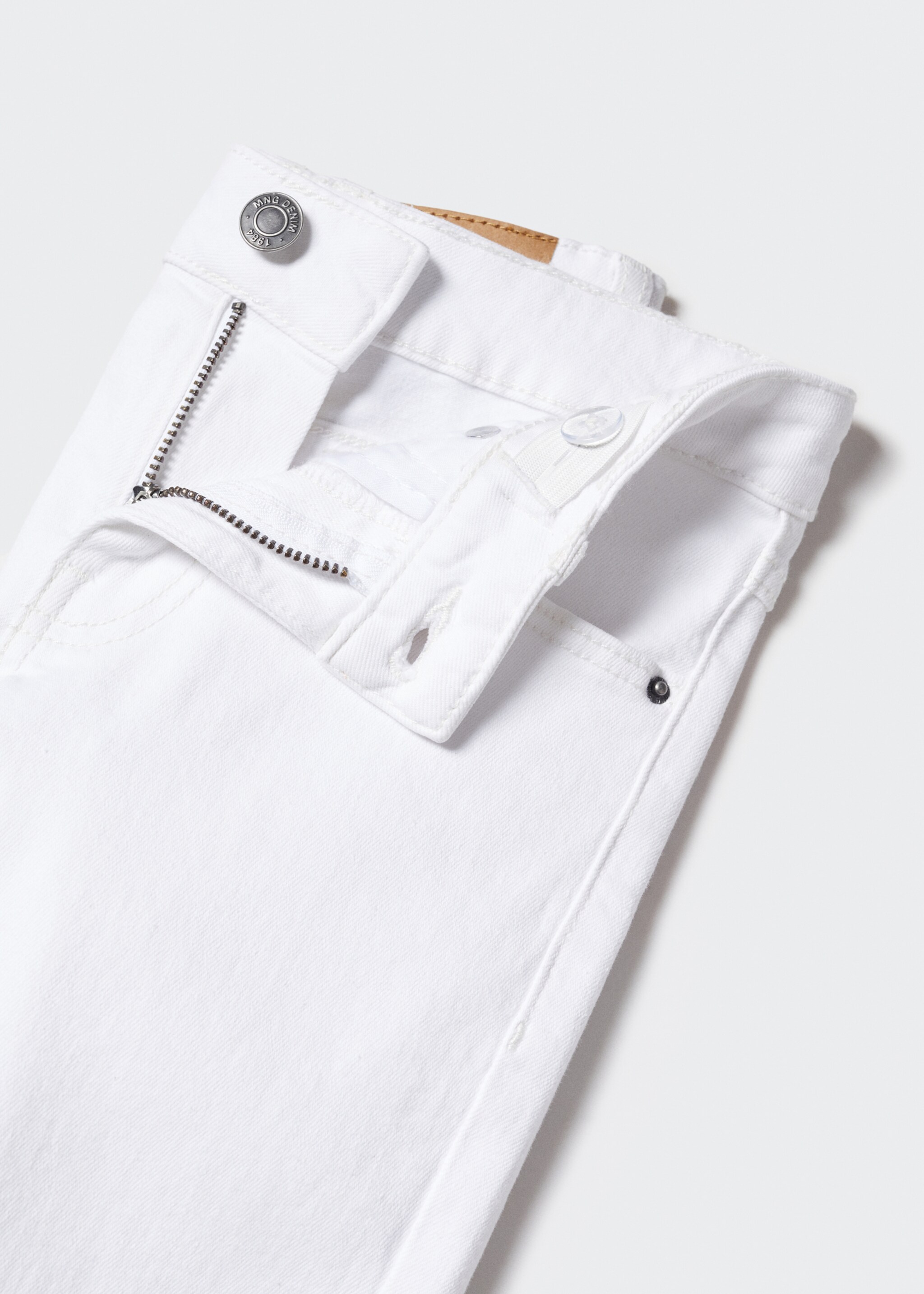 Cotton denim shorts - Details of the article 8, White. Ref: 47055941-00.