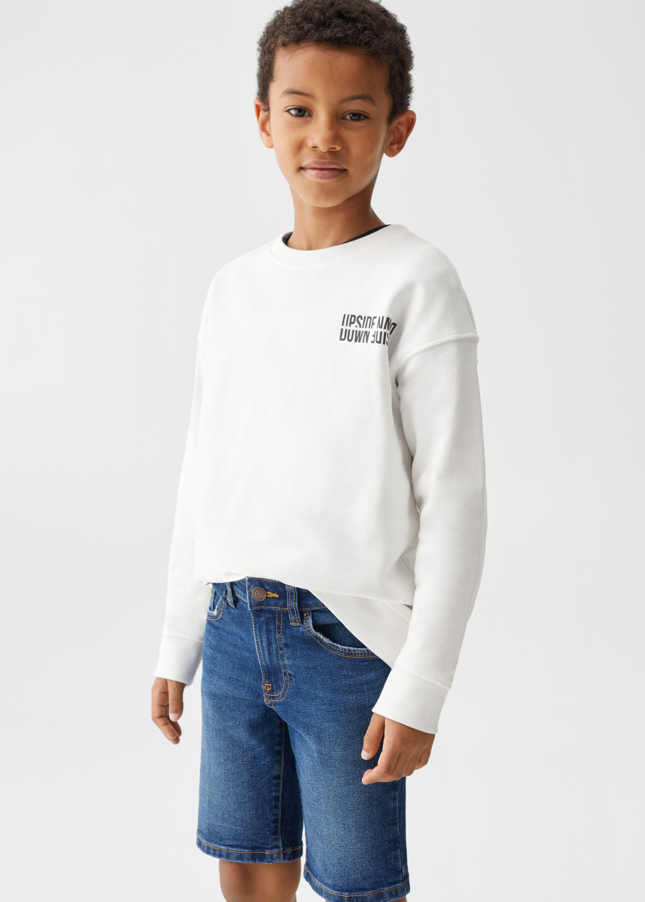 Cotton denim shorts - Medium plane, Dark Blue. Ref: 47055941-00.