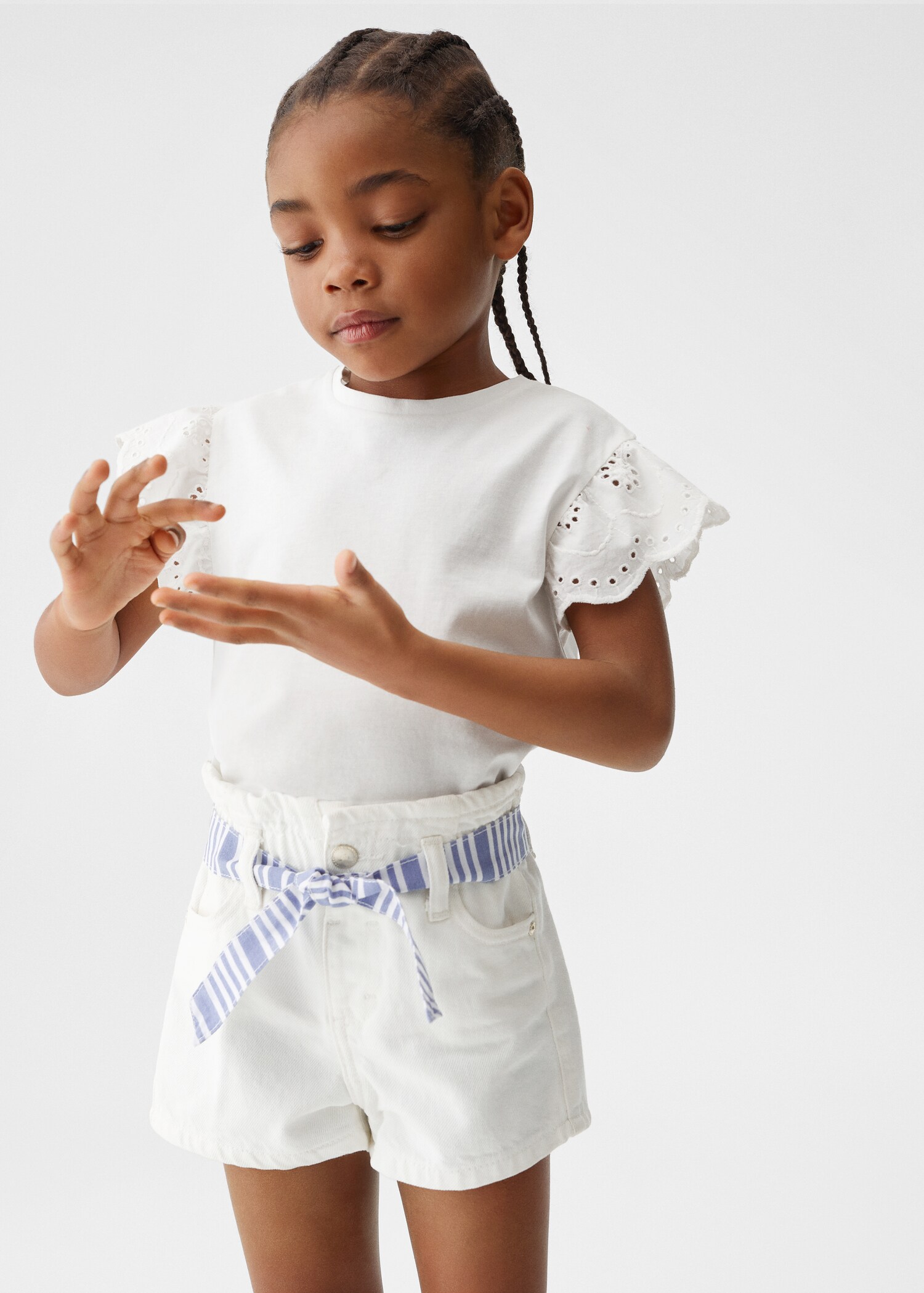 Ruffle textured T-shirt - Medium plane