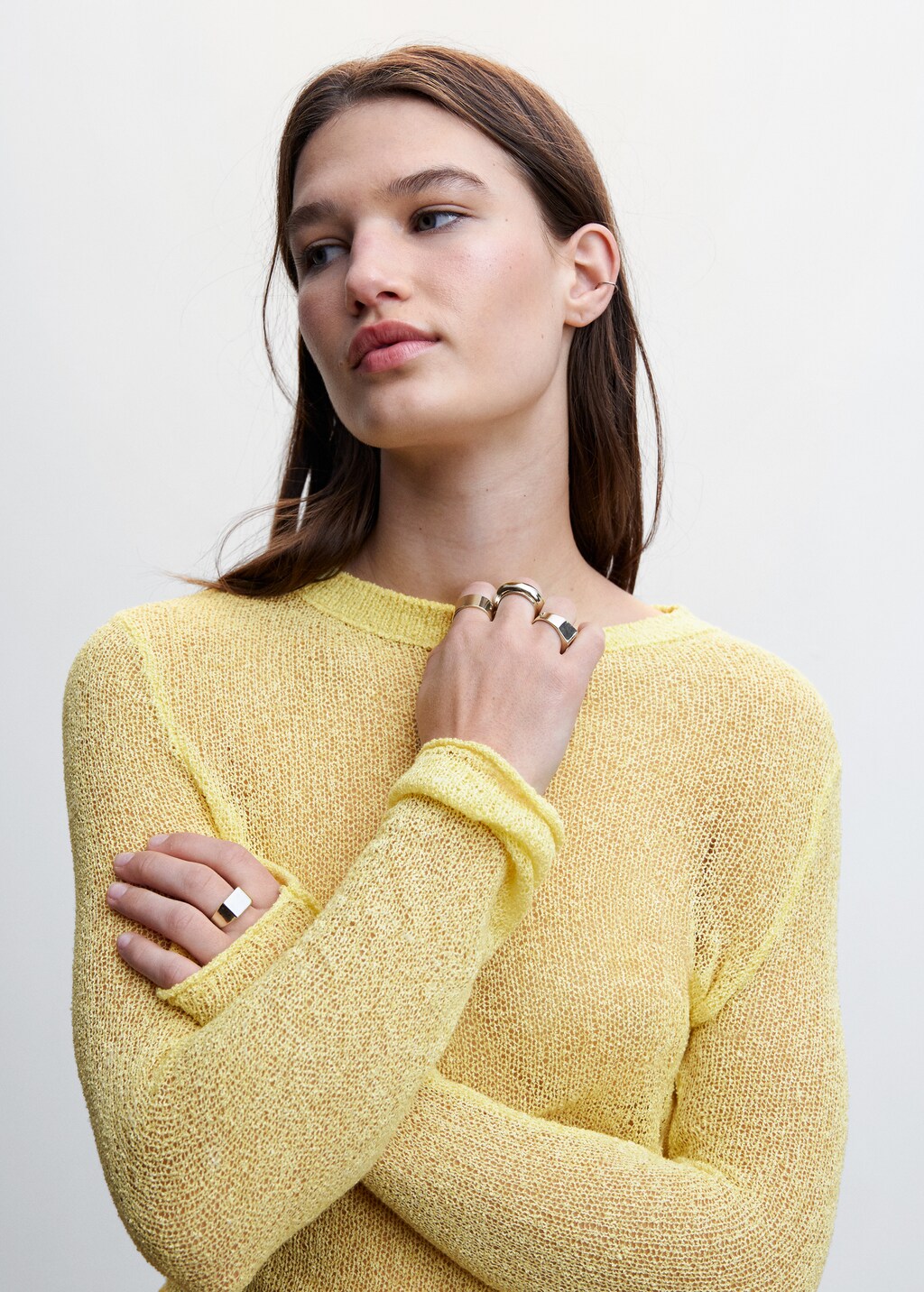 Pull over semi transparent maille Femme MANGO OUTLET Monaco