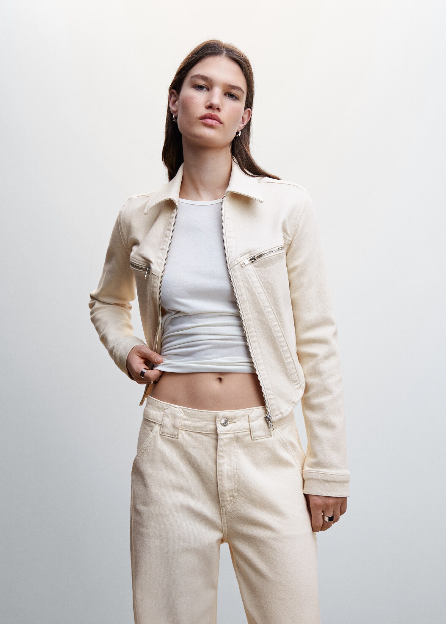 Rounded hem jacket - Medium plane