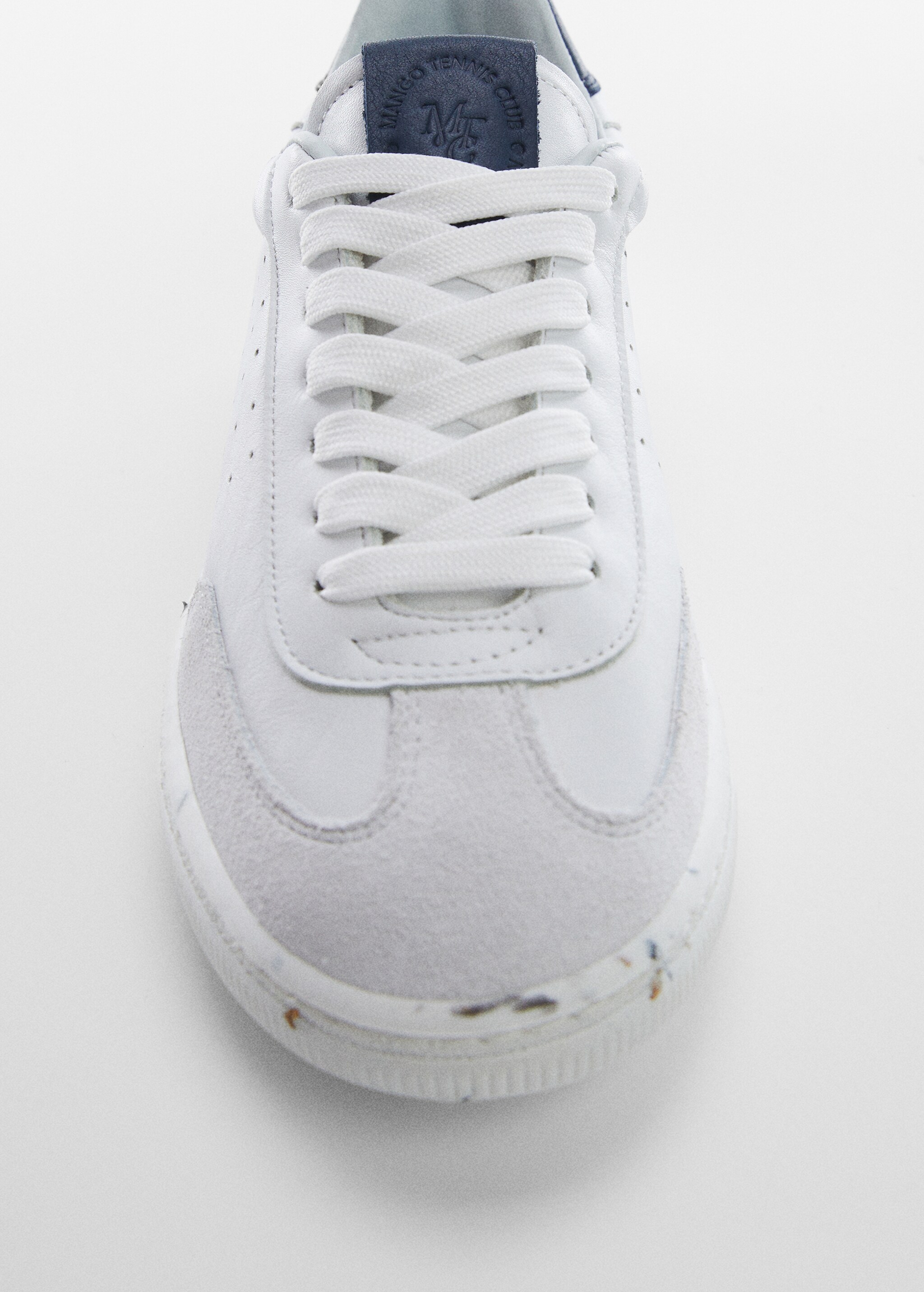 Contrasting panel leather sneakers - Details of the article 2
