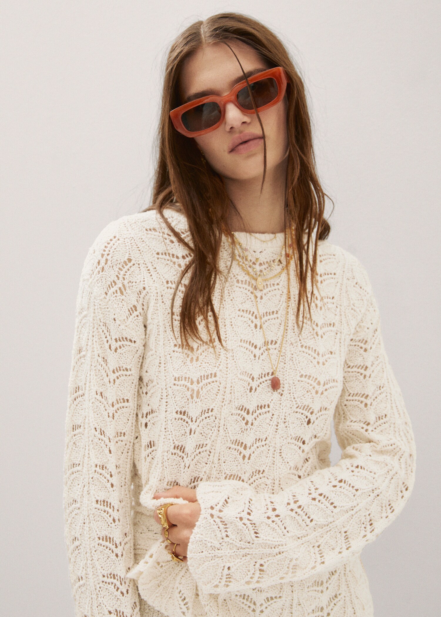 Scalloped openwork sweater - Details of the article 1