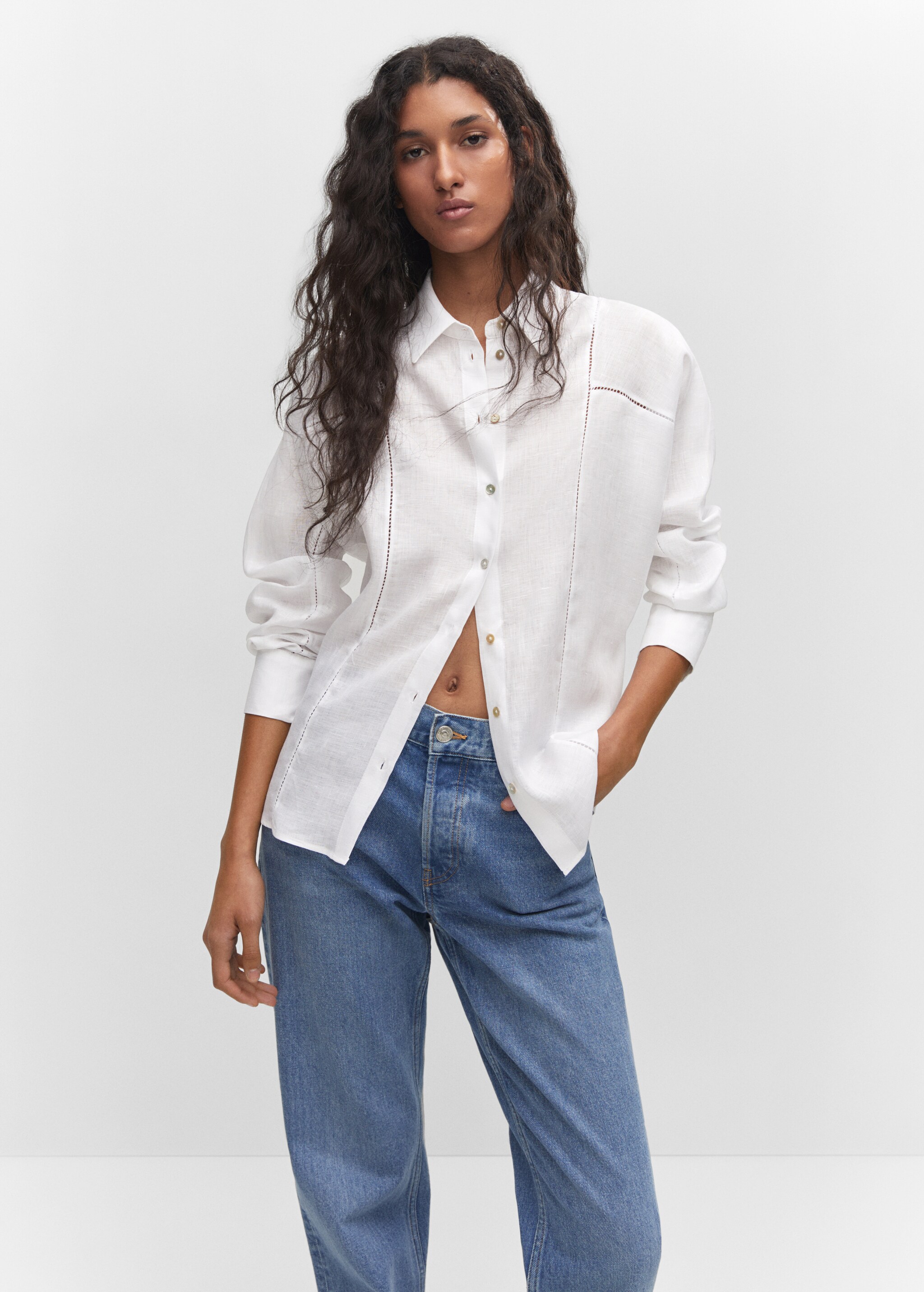 100% linen blouse - Medium plane