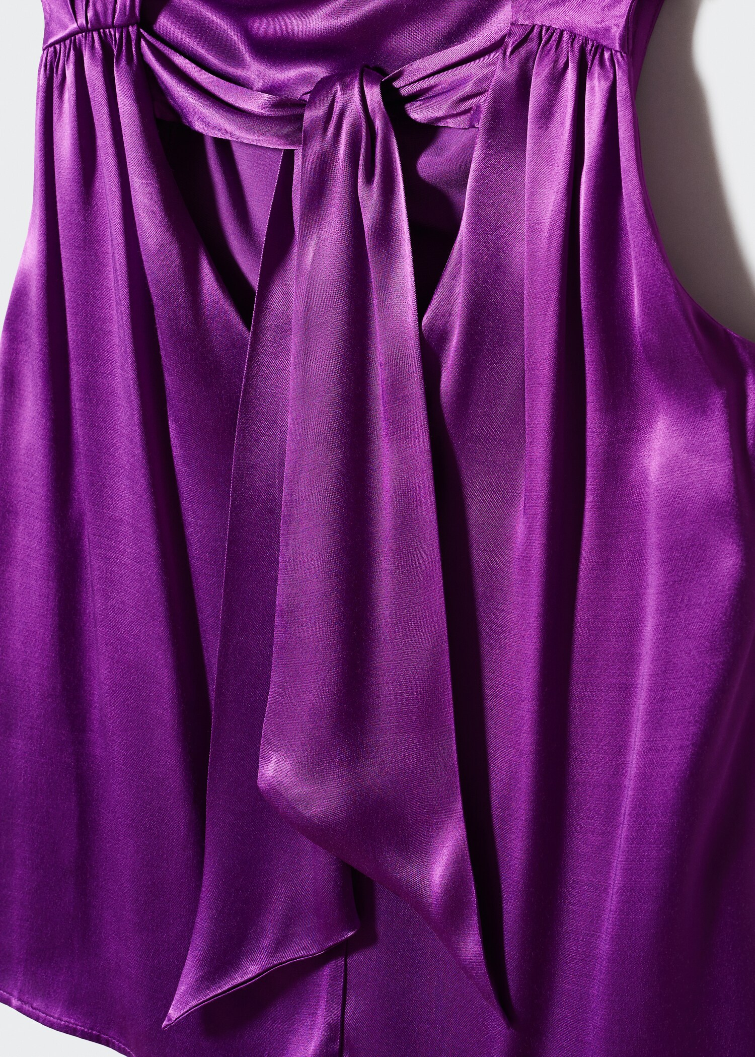 Satin blouse with draped neck  - Details of the article 8