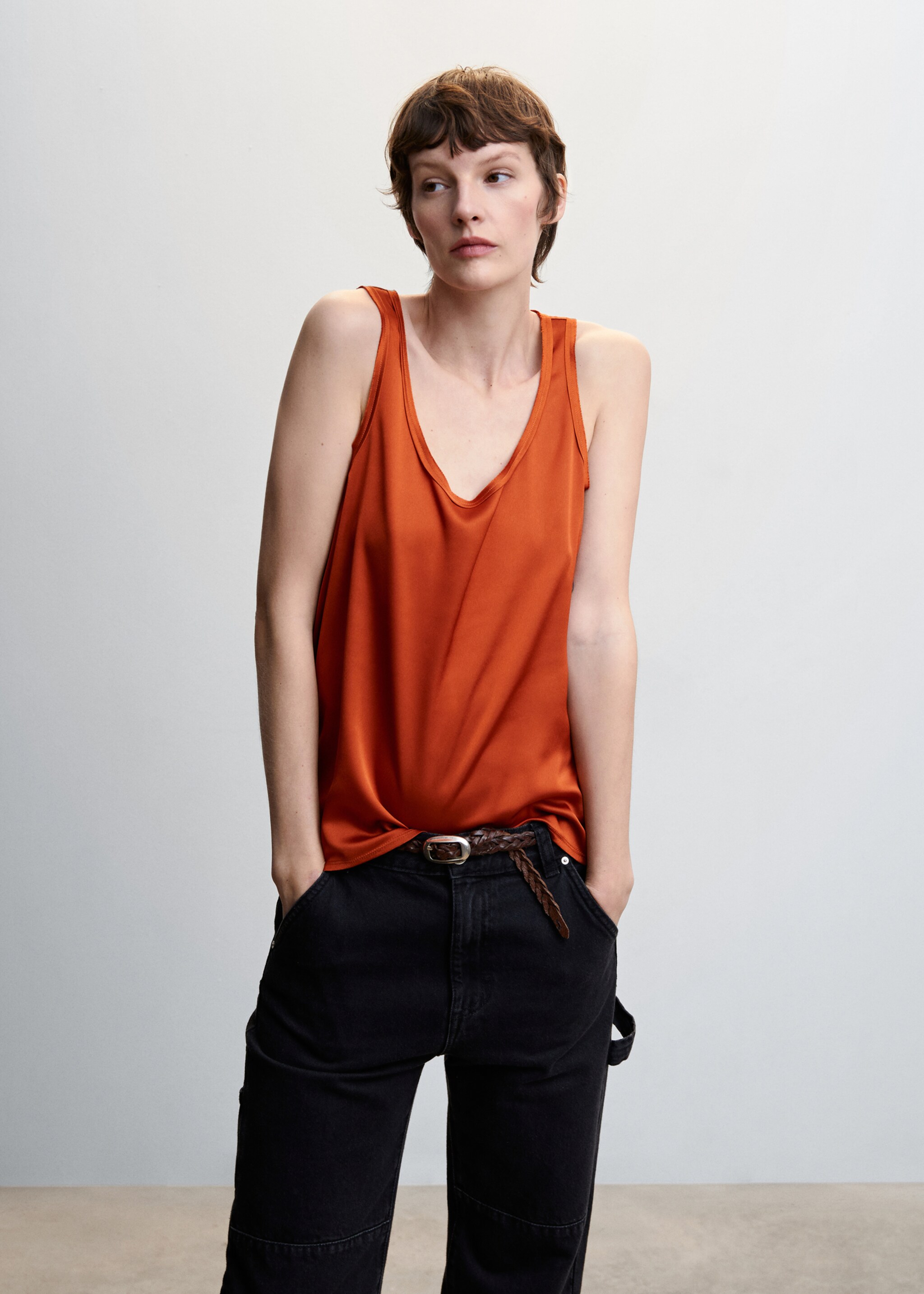 Essential strap top - Medium plane, Russet. Ref: 47057114-00.