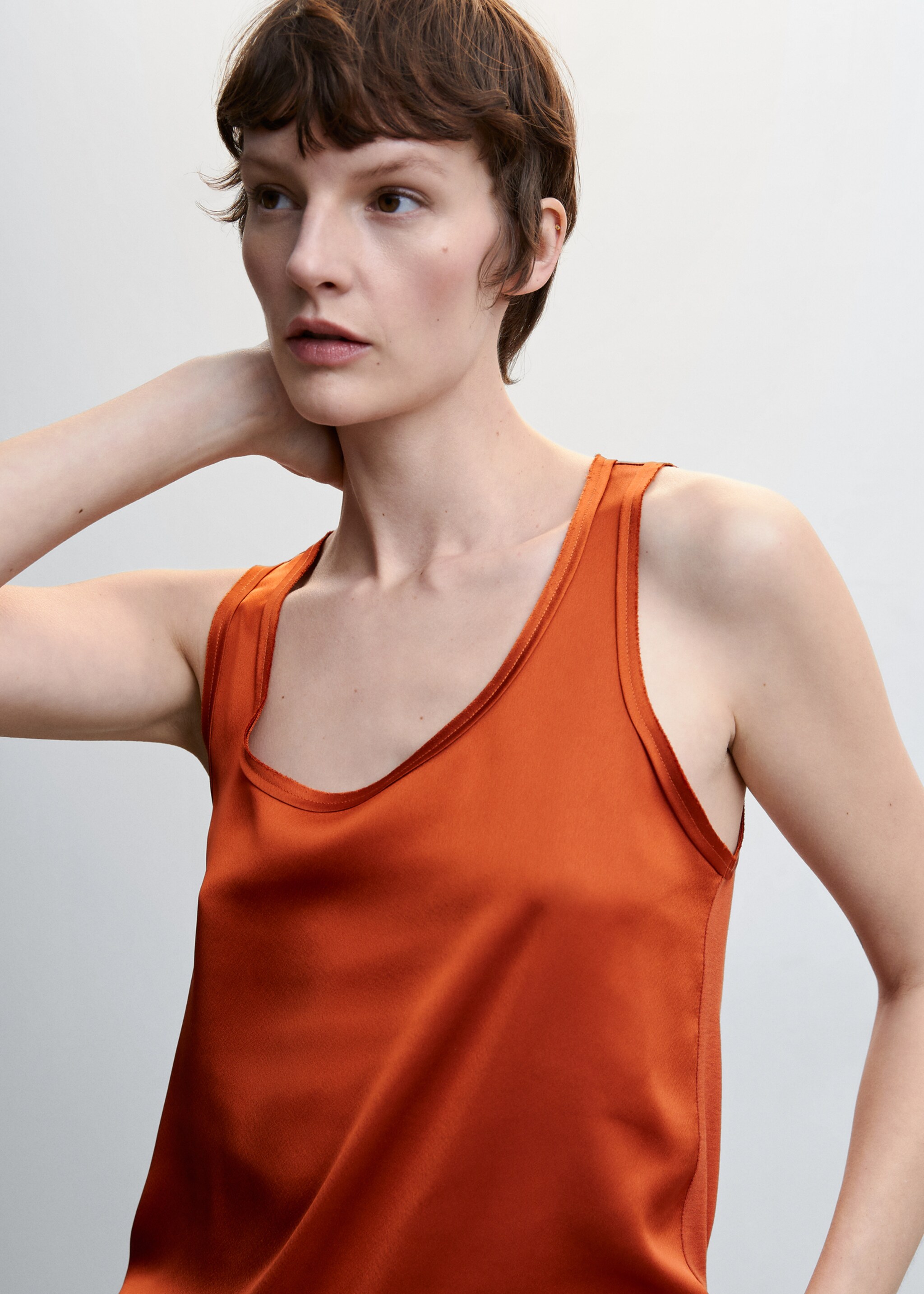 Essential strap top - Details of the article 1, Russet. Ref: 47057114-00.