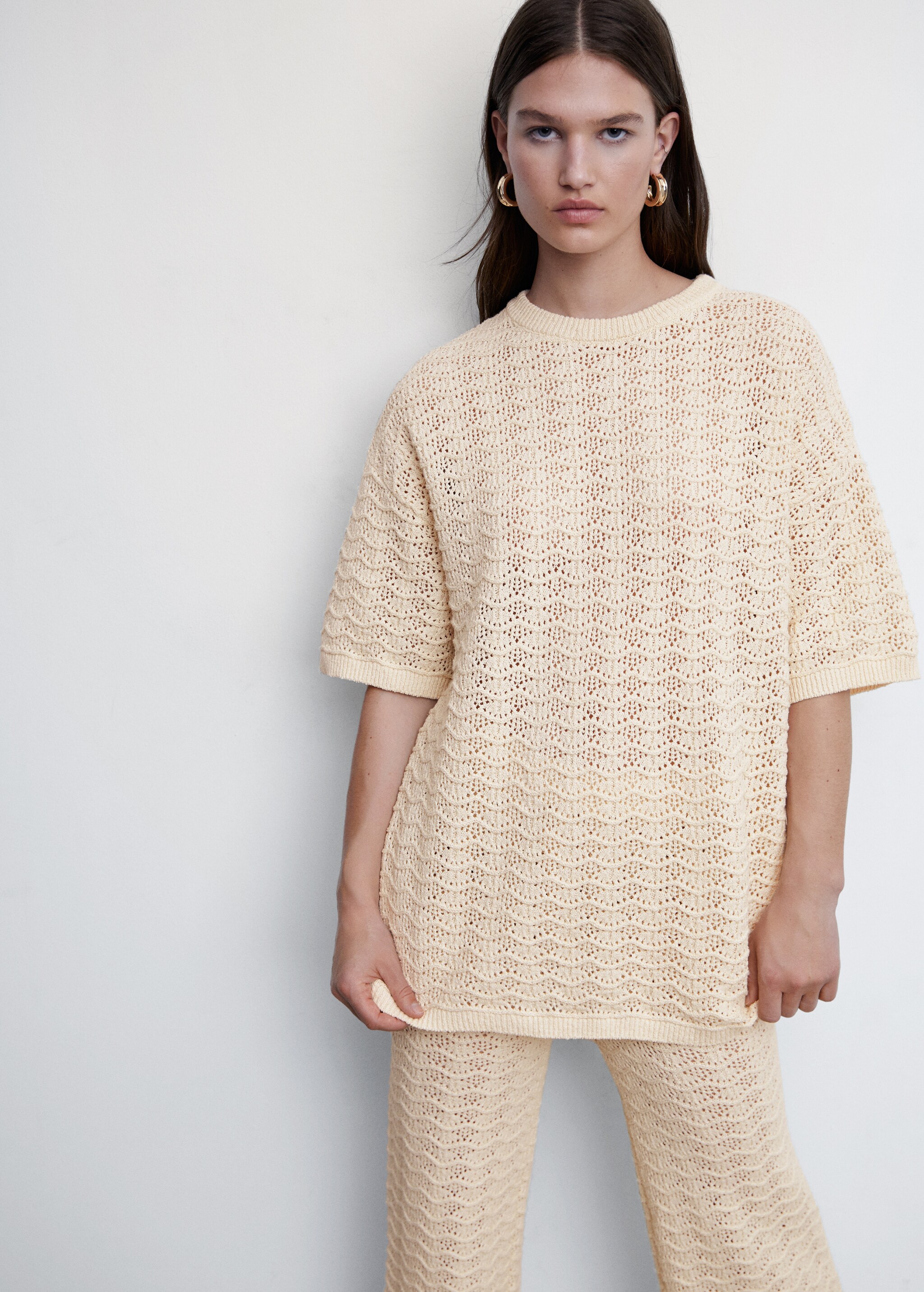 Oversize short sleeve sweater - Details of the article 1