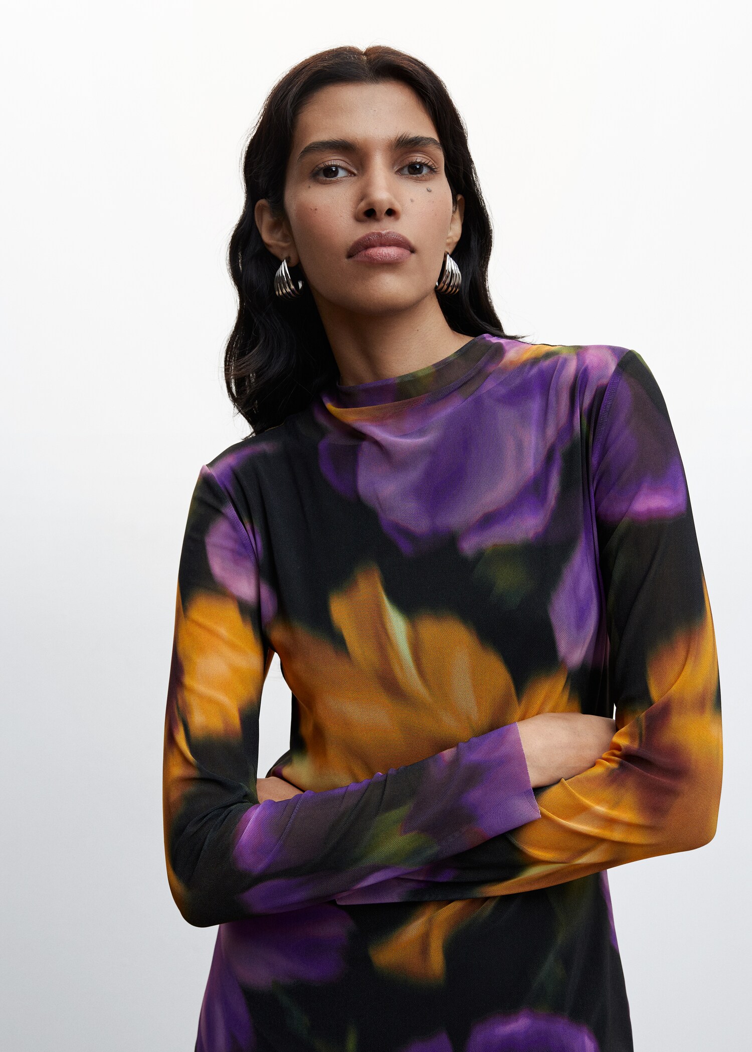Vestido tul estampado floral - Detalle del artículo 1