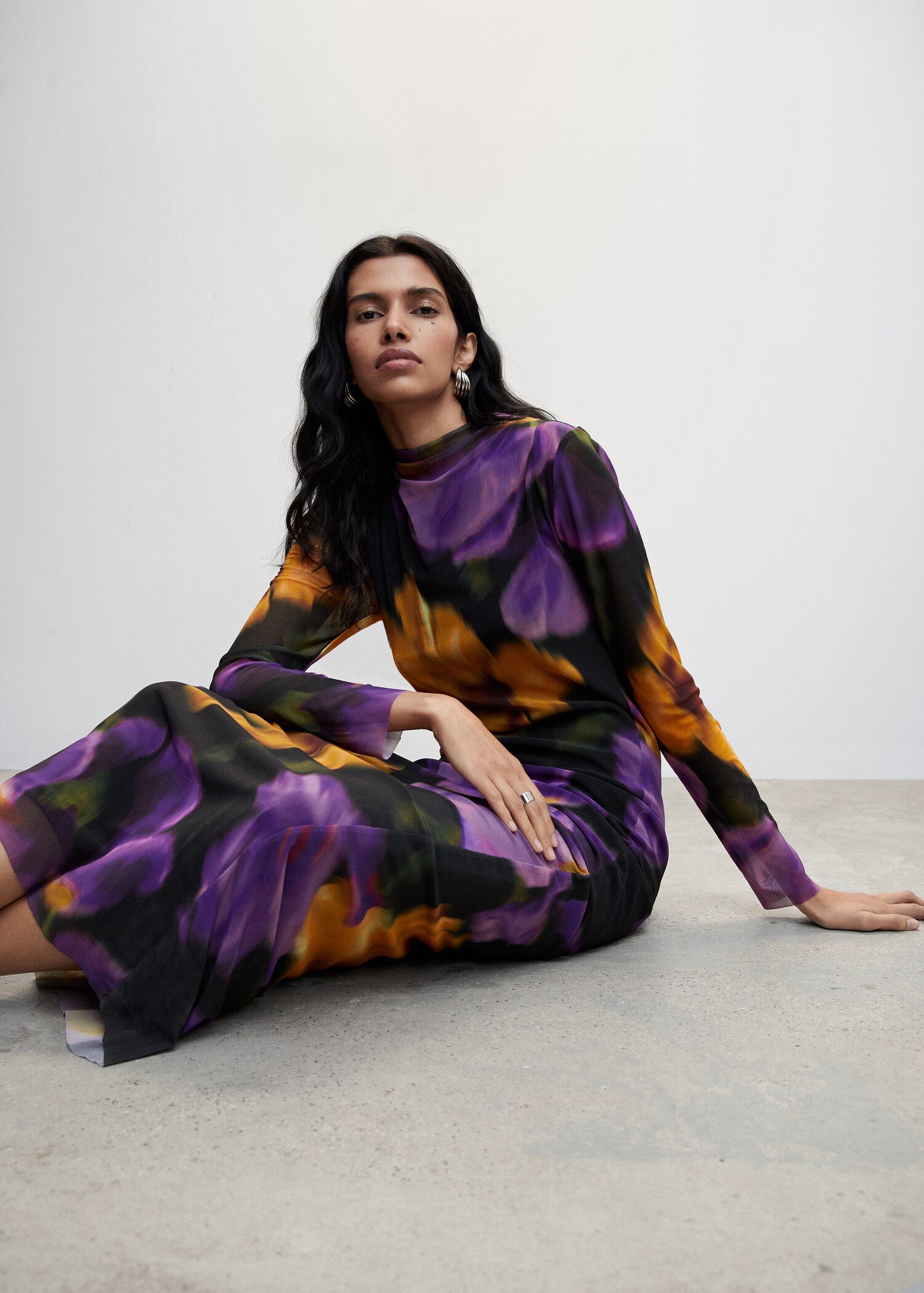 Vestido tul estampado floral - Detalle del artículo 2