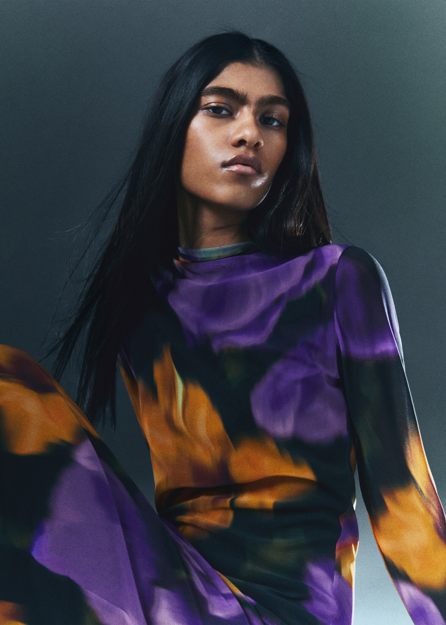 Vestido tul estampado floral - Detalle del artículo 7