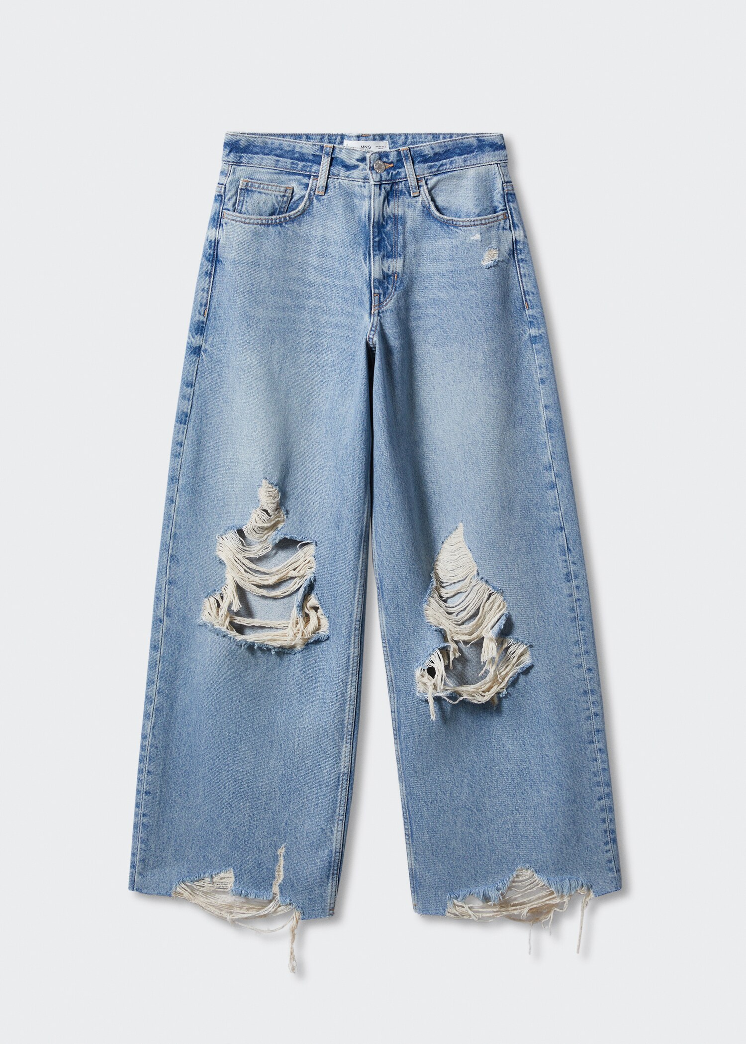 Wideleg Jeans mit Zierrissen - Artikel ohne Model