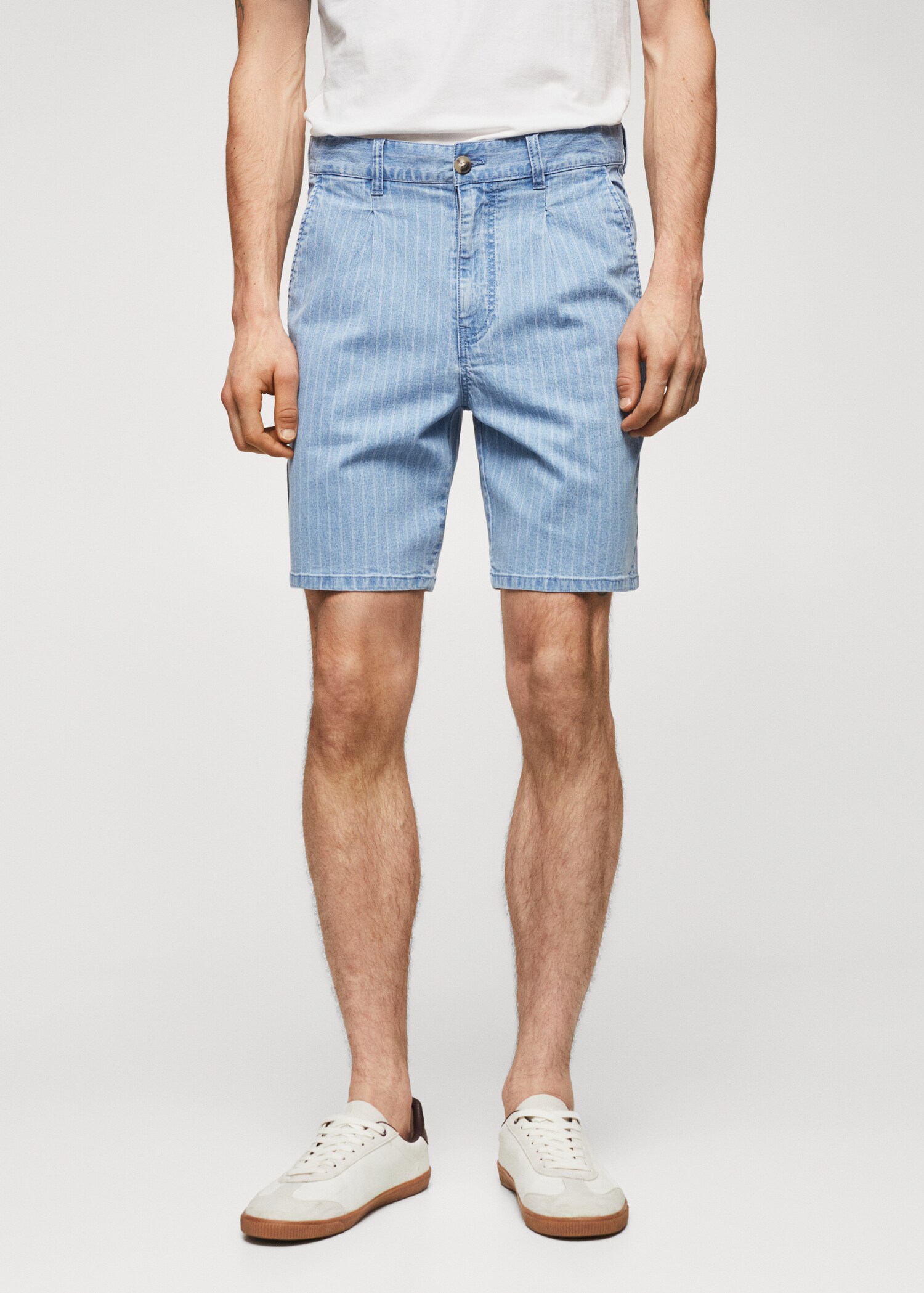 Striped denim shorts - Medium plane