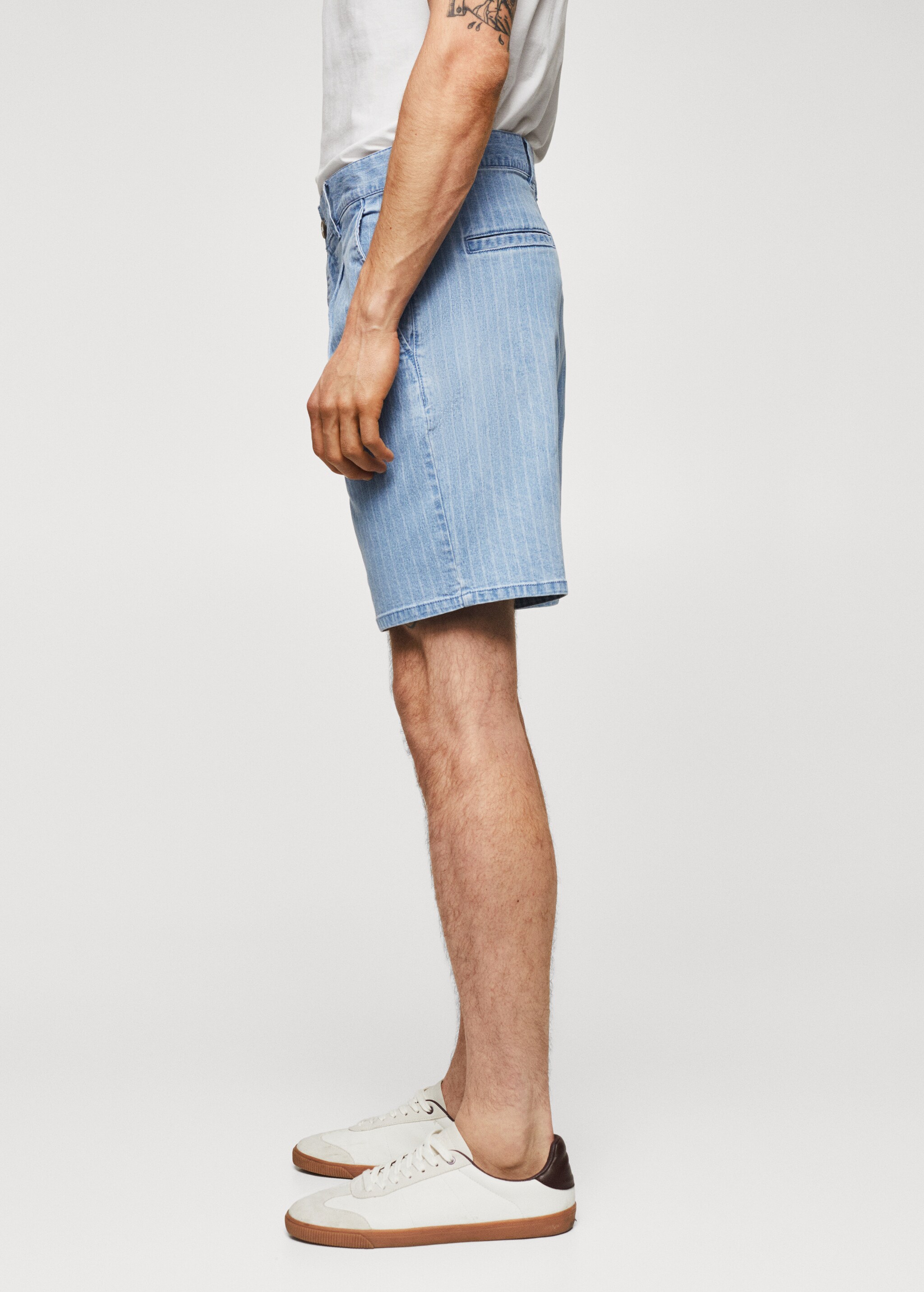 Striped denim shorts - Details of the article 4