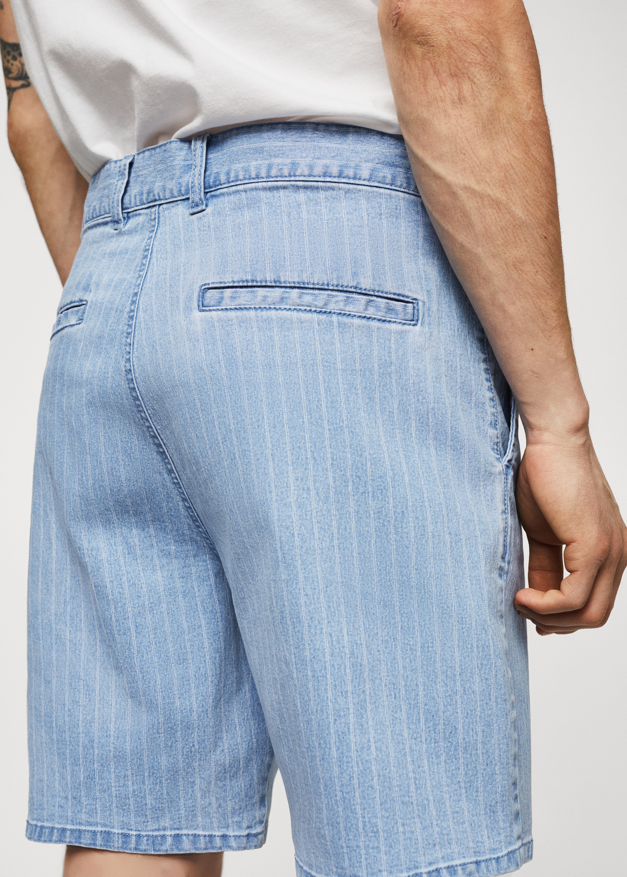 Striped denim shorts - Details of the article 6