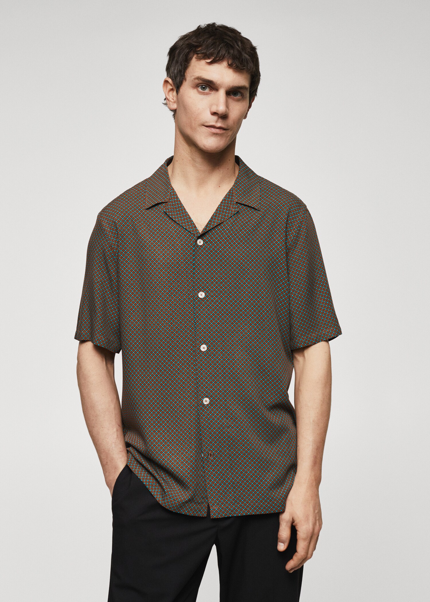 Printed short-sleeved shirt - Medium plane