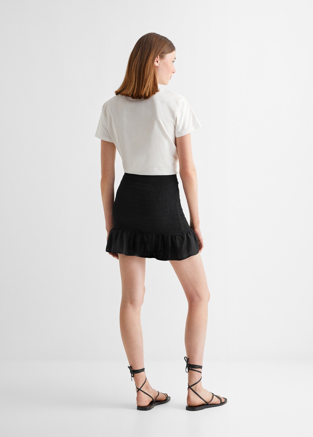 Gathered skirt with ruffle - Teen Girl | MANGO OUTLET USA