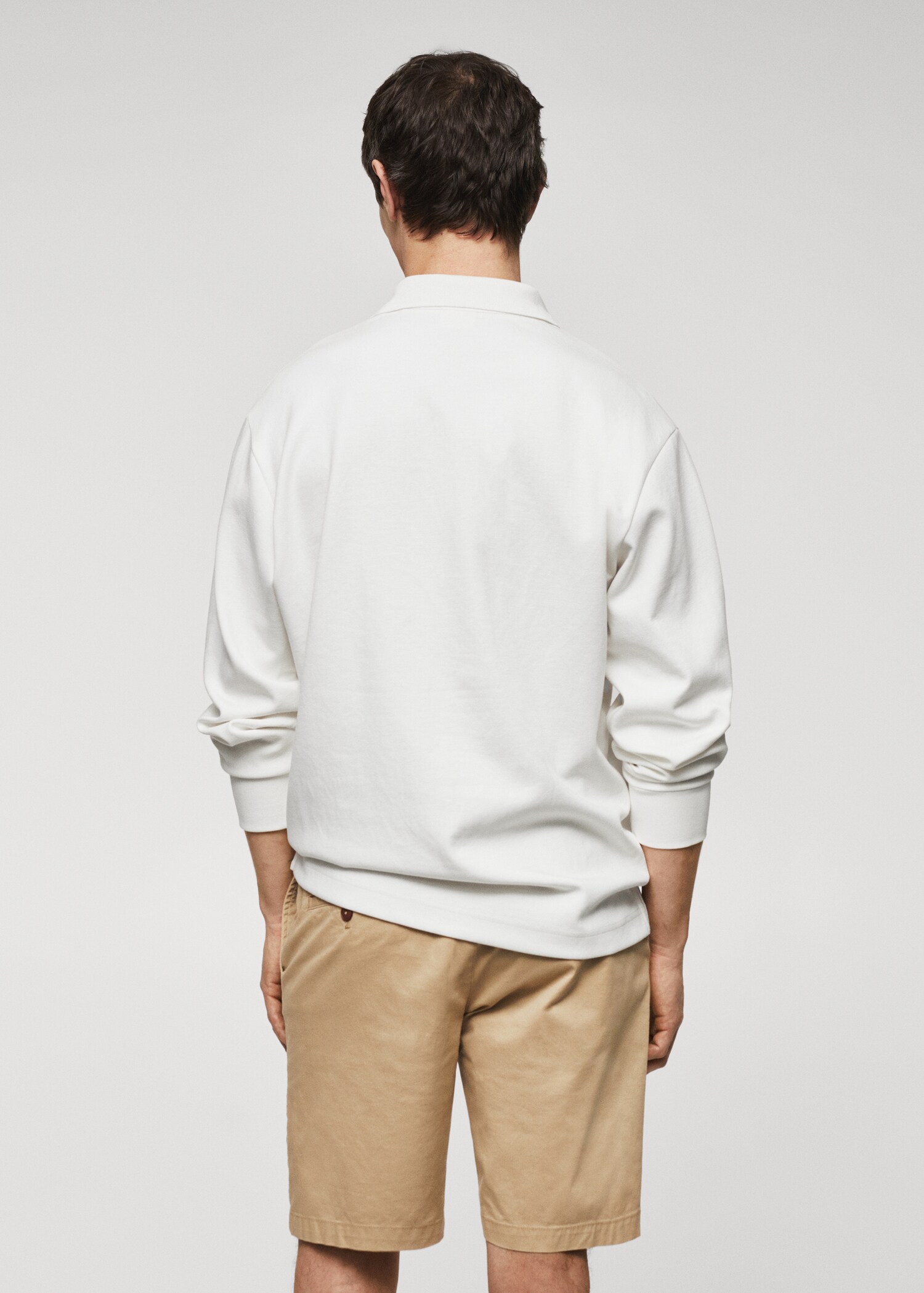 Long sleeves cotton polo - Reverse of the article