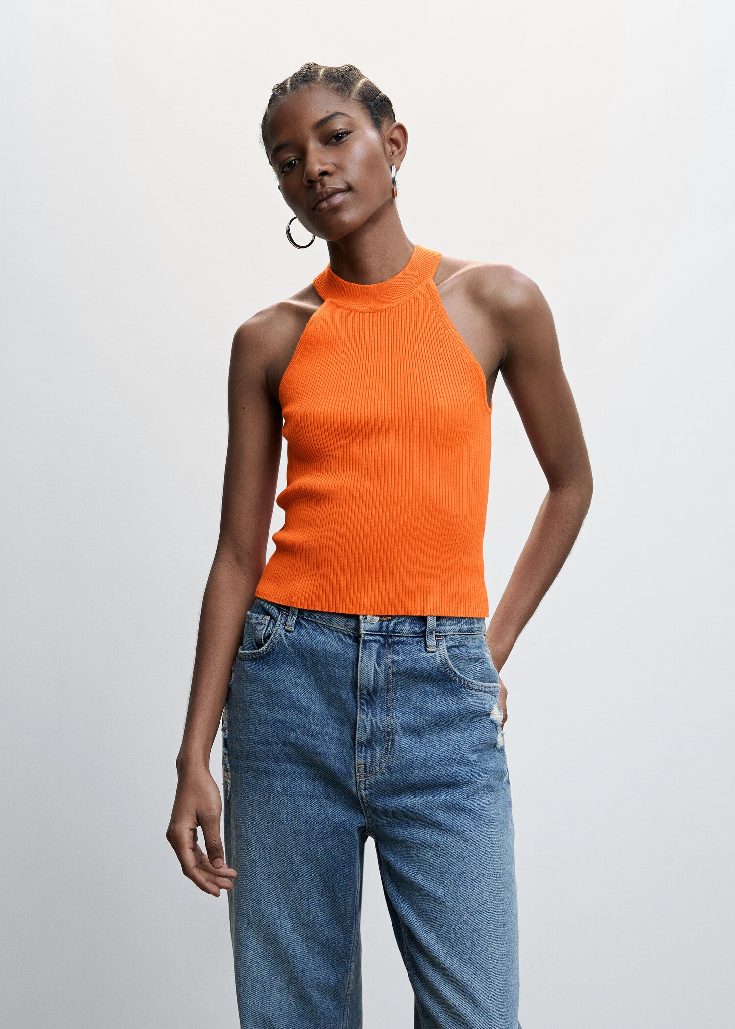 Neckholder-Stricktop - Damen | MANGO OUTLET Deutschland