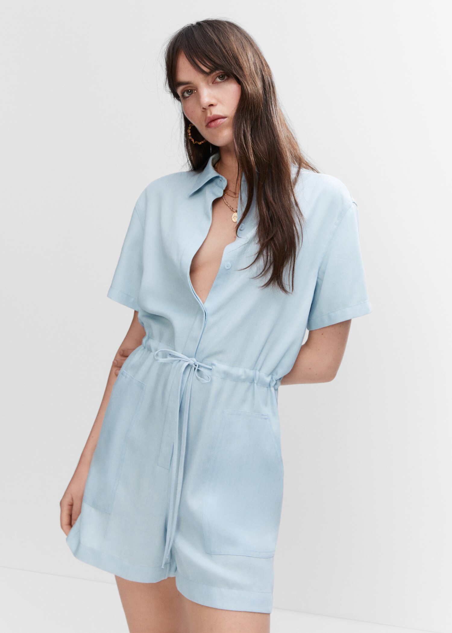 Lyocell shirt jumpsuit - Medium plane