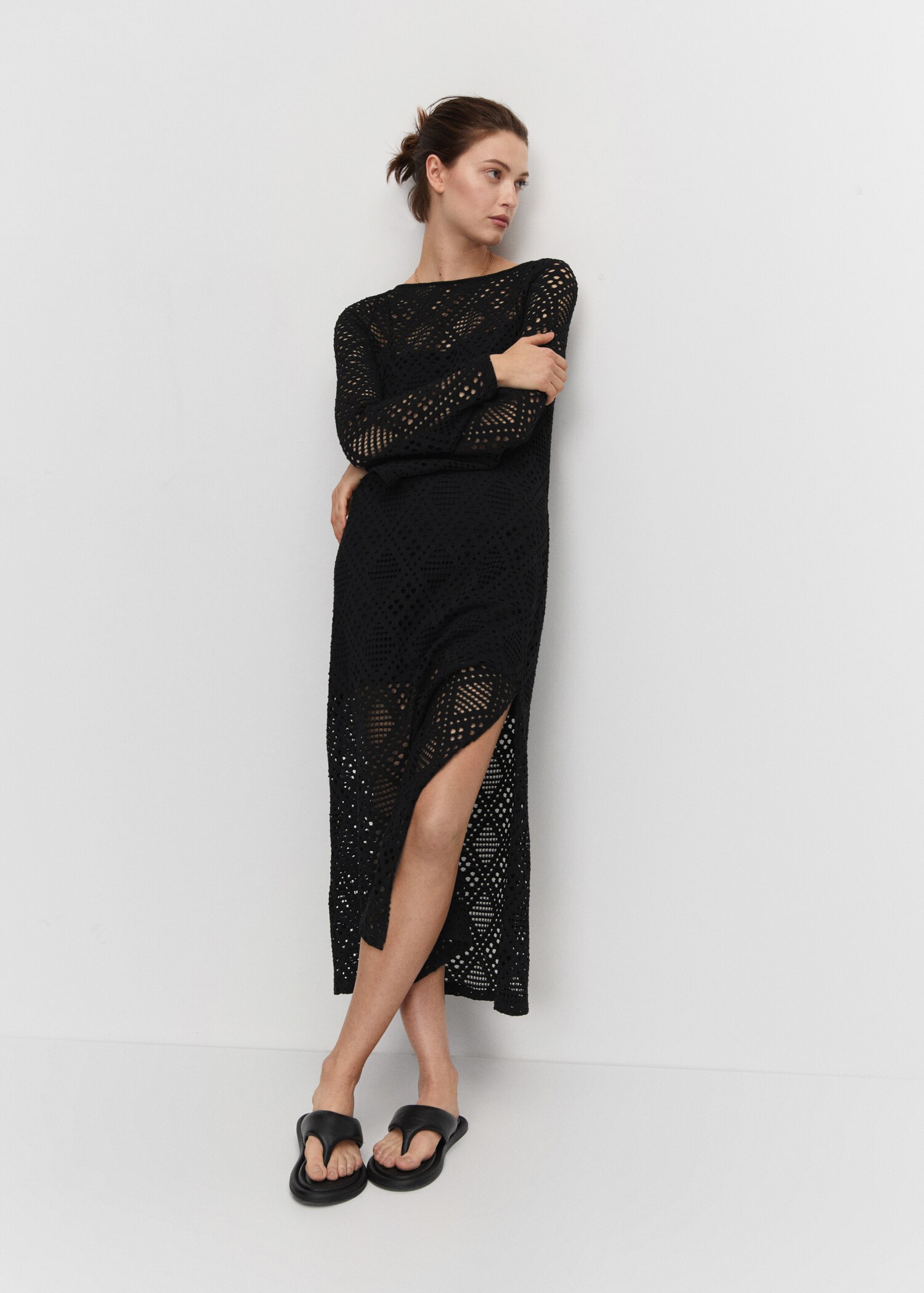 Geometric-pattern openwork dress - Details of the article 2