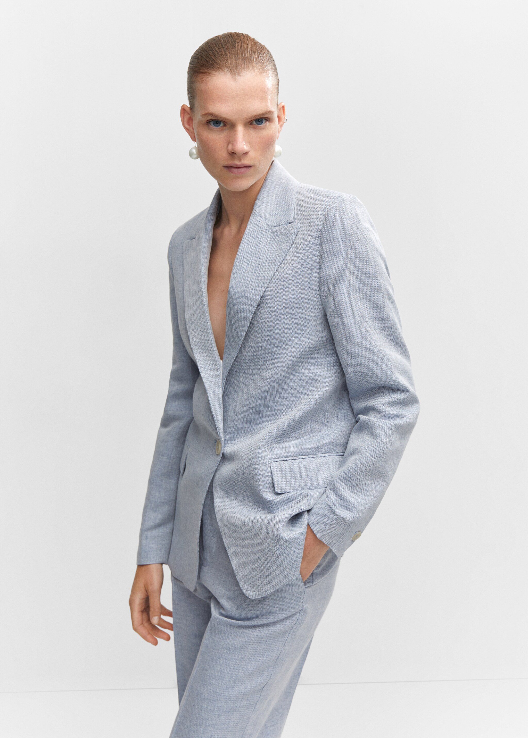 Linen blazer suit - Medium plane