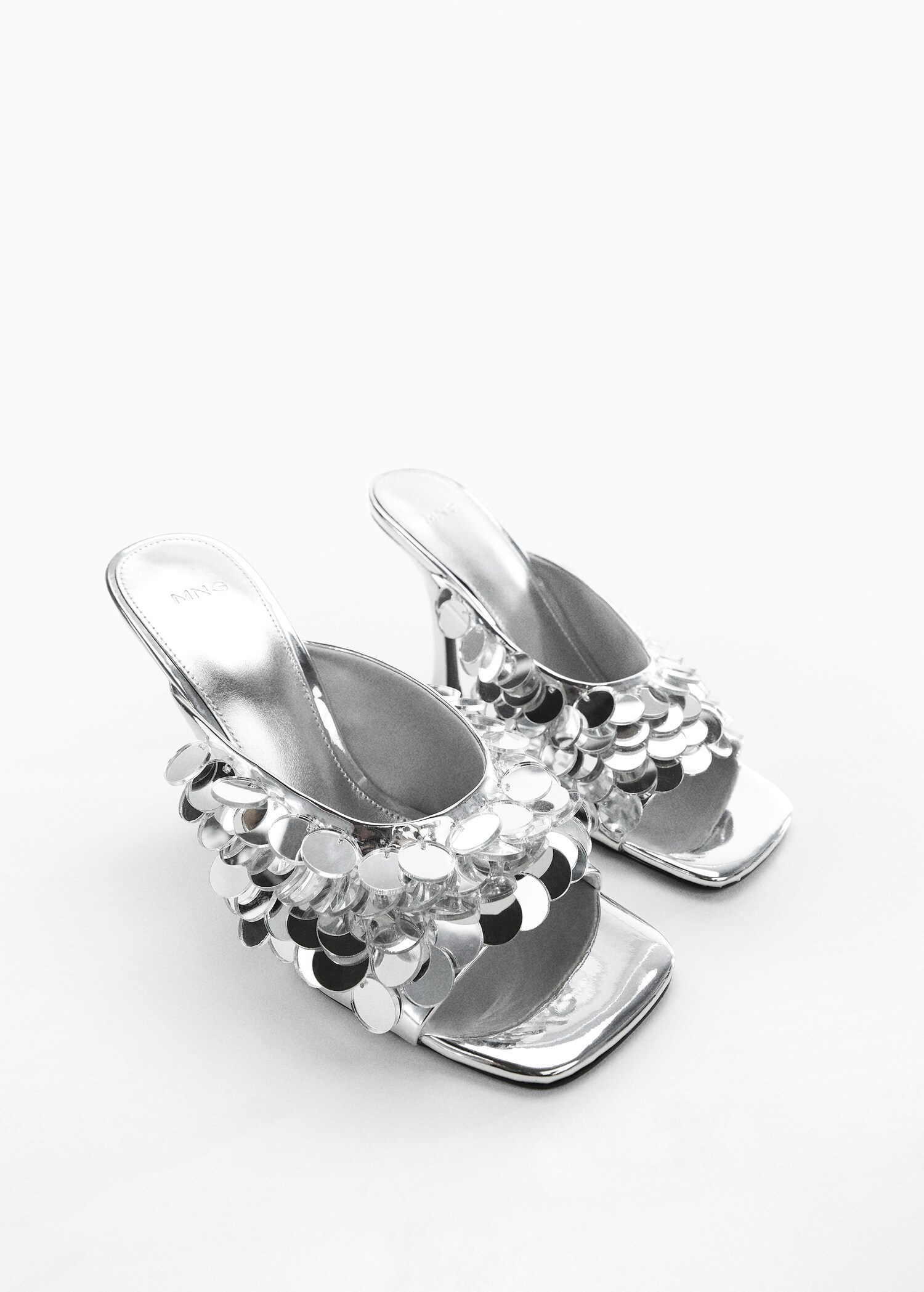 Sequin sandal with mirror detail - Medium plane