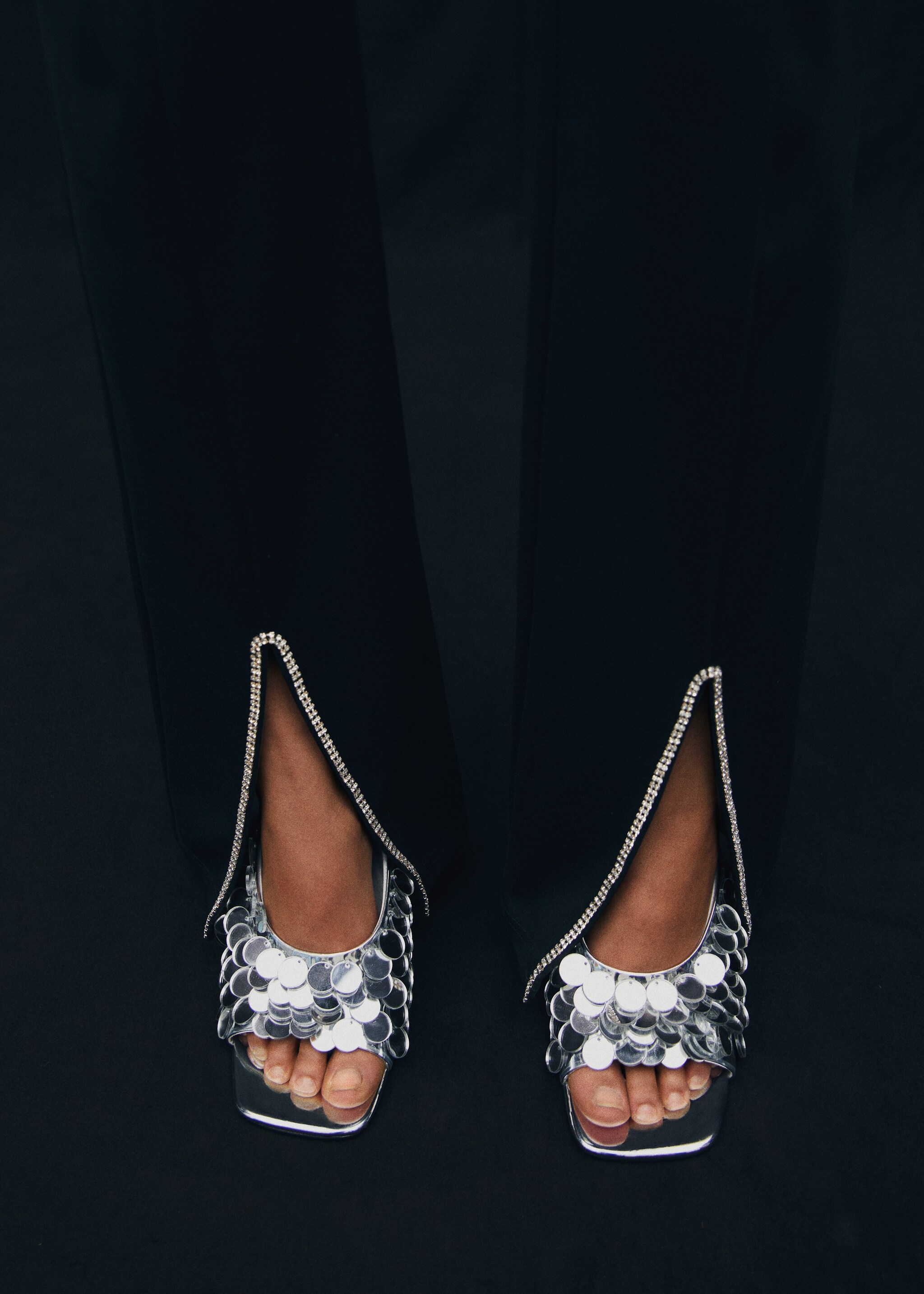 Sequin sandal with mirror detail - Details of the article 7