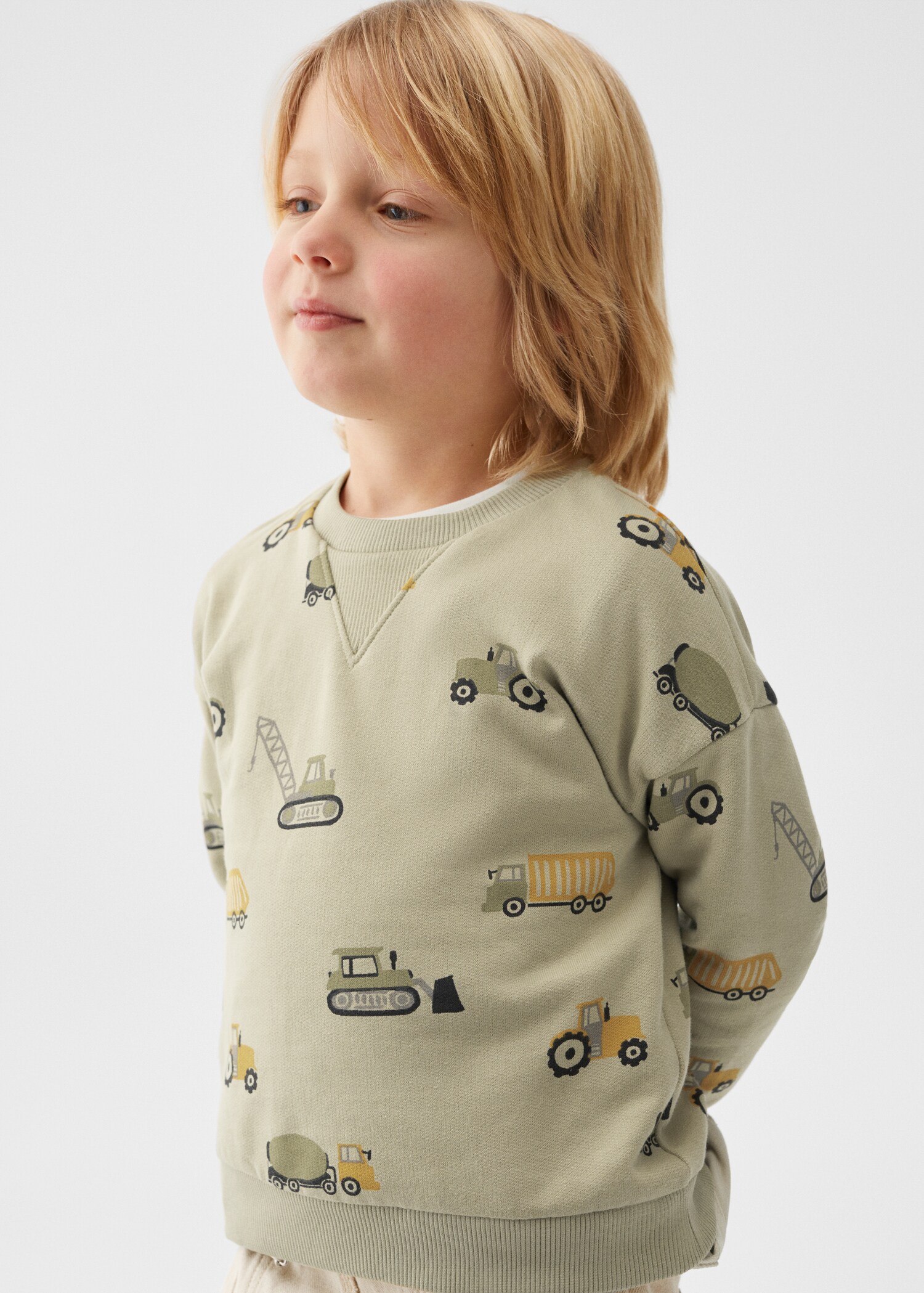 Gemustertes Baumwoll-Sweatshirt - Mittlere Ansicht