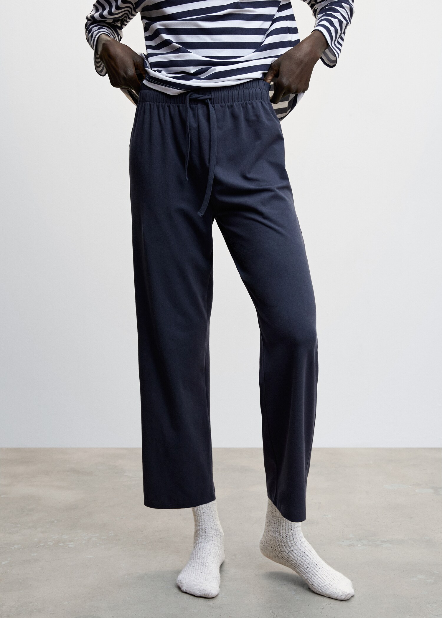 Pantalon maille coton lin - Plan moyen