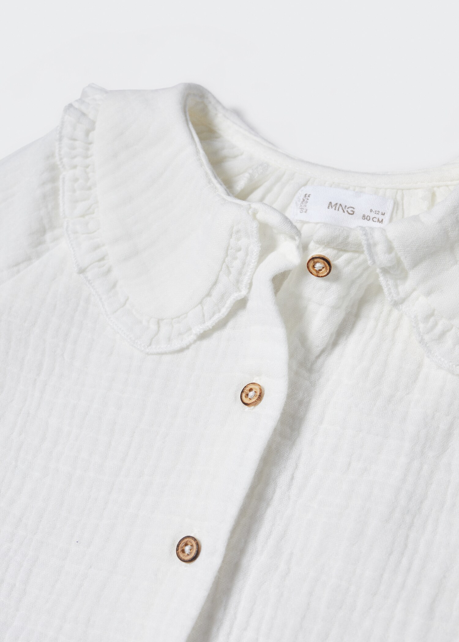 Cotton babydoll neck blouse - Details of the article 8