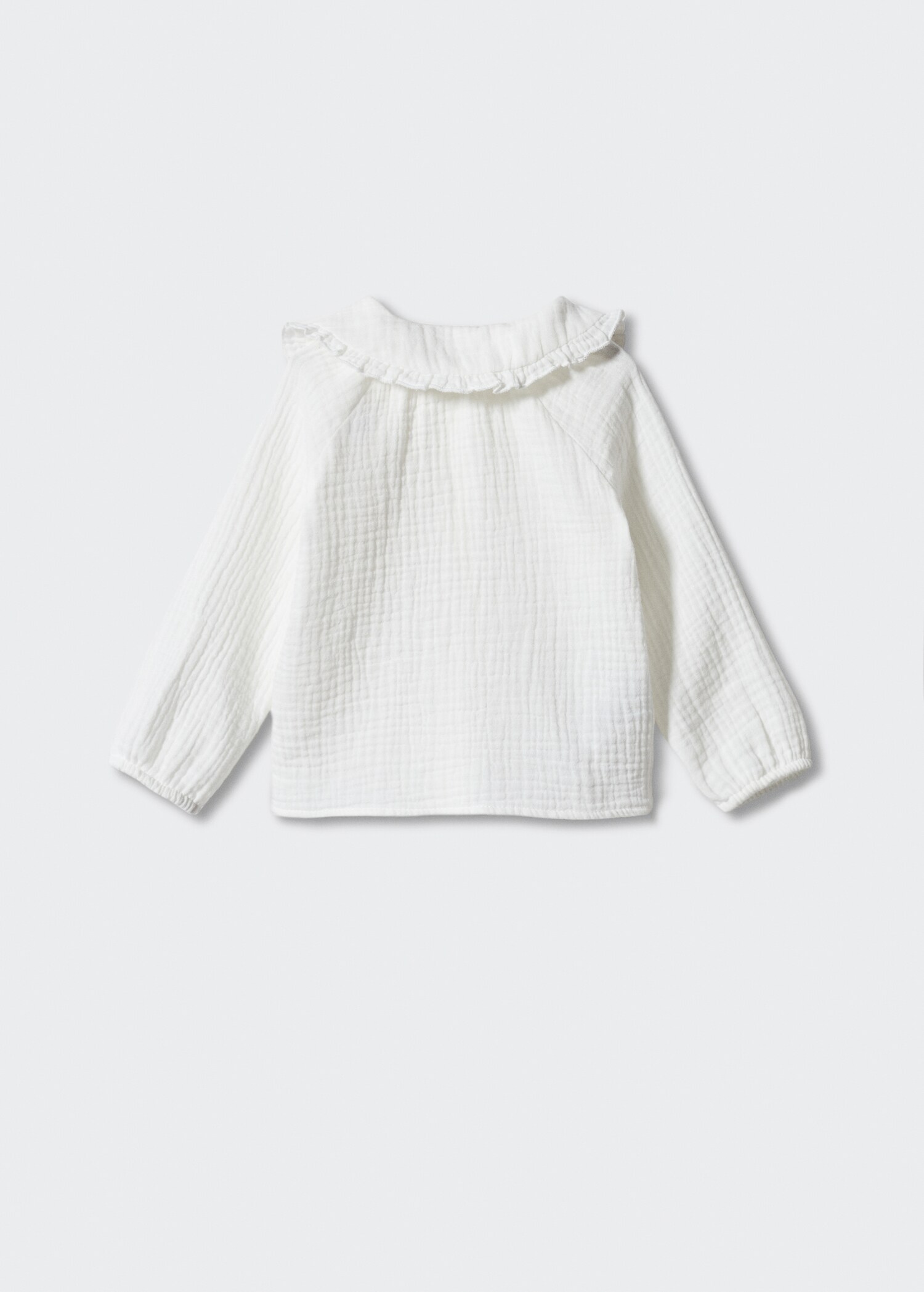 Cotton babydoll neck blouse - Reverse of the article