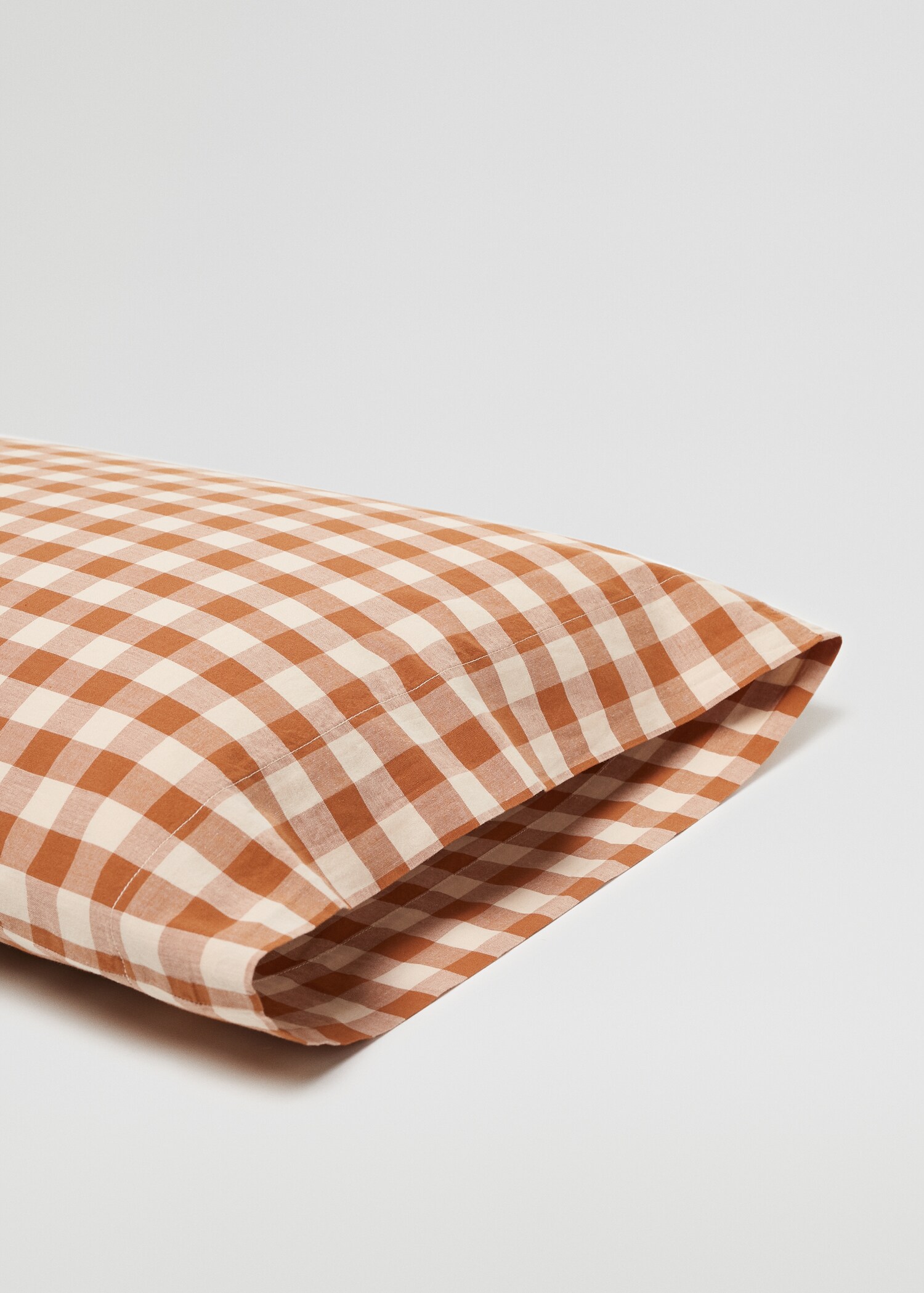 100% cotton gingham check pillow case 45x110cm - Details of the article 2